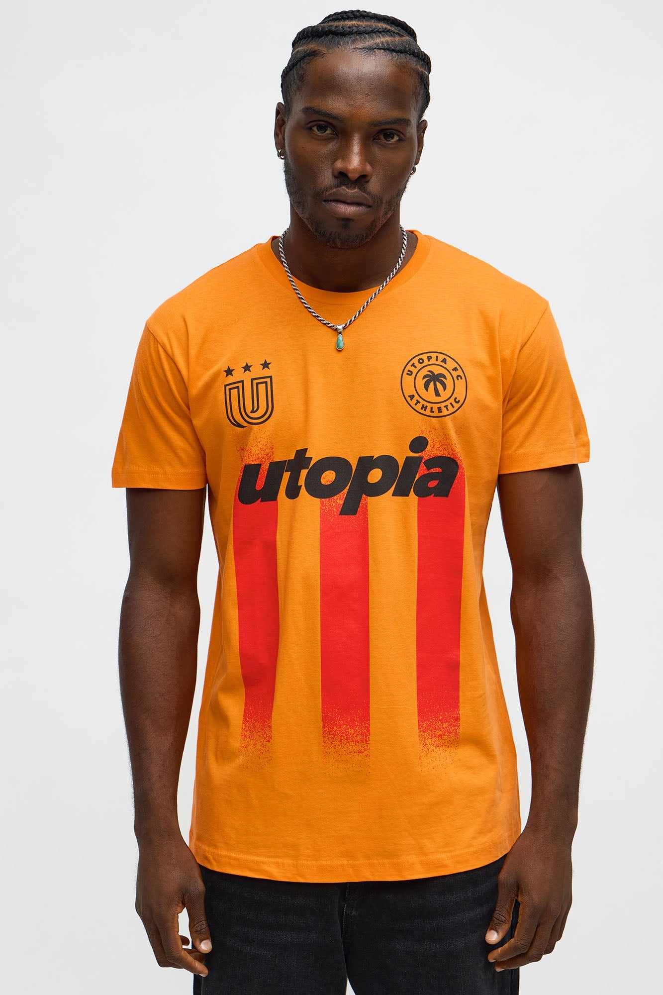 Utopia FC Away Short Sleeve Tee - Orange
