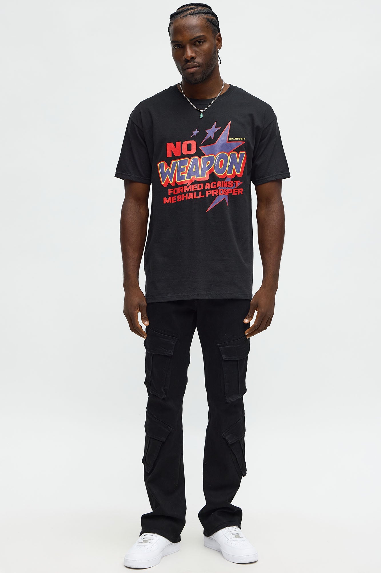 Isaiah 54 Verse 17 NJKV Short Sleeve Tee - Black