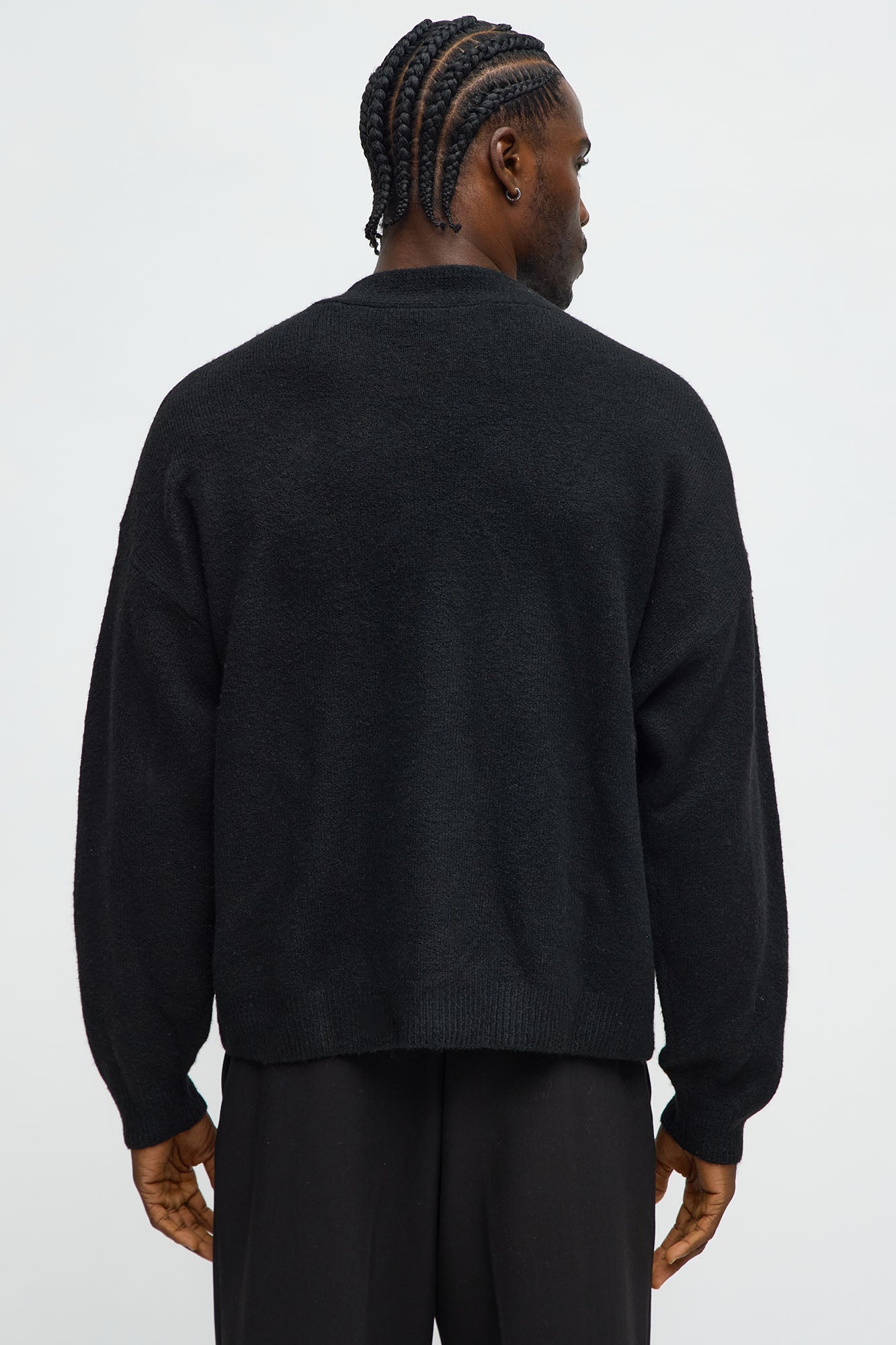 Cropped Harbor Ash Cardigan - Black