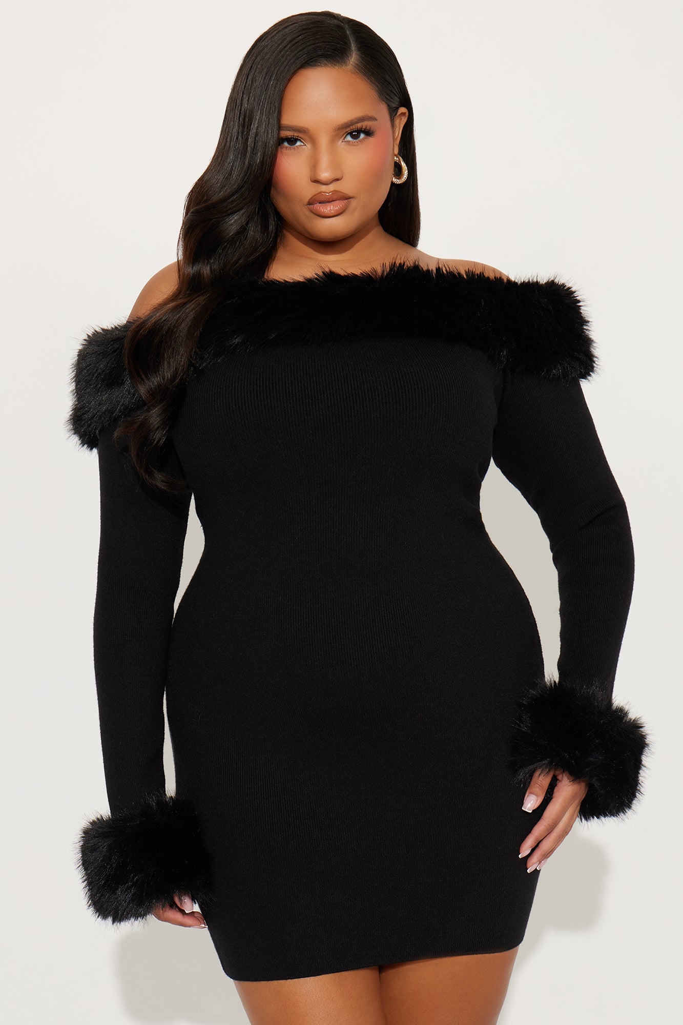 Tall So Purrfect Sweater Mini Dress - Black