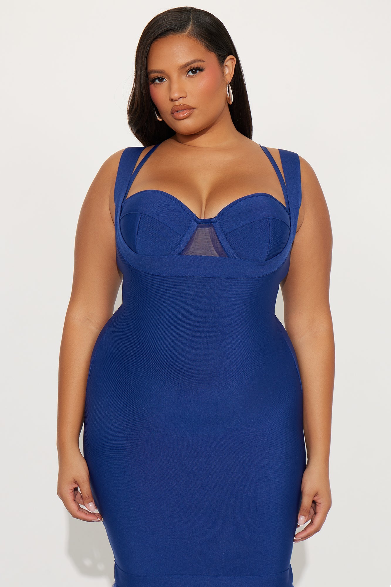 Charline Tulle Bandage Gown - Navy