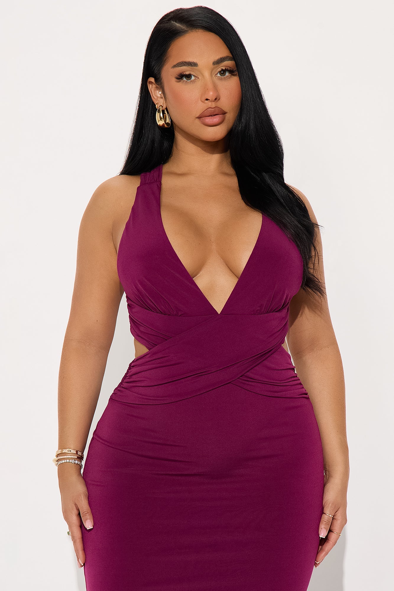 Easy For Me Backless Maxi Gown - Plum