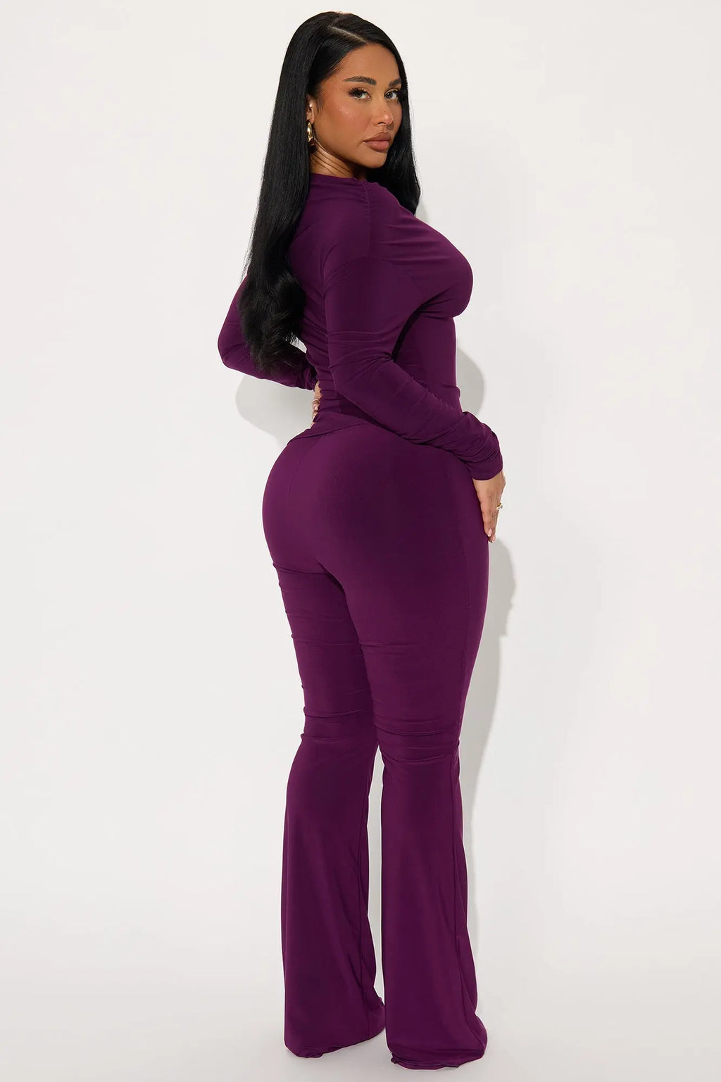 Caught In The Moment Pant Set - Eggplant 