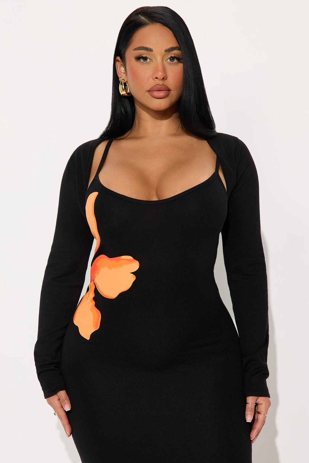 Sugar Plum Sweater Maxi Dress - Black/combo