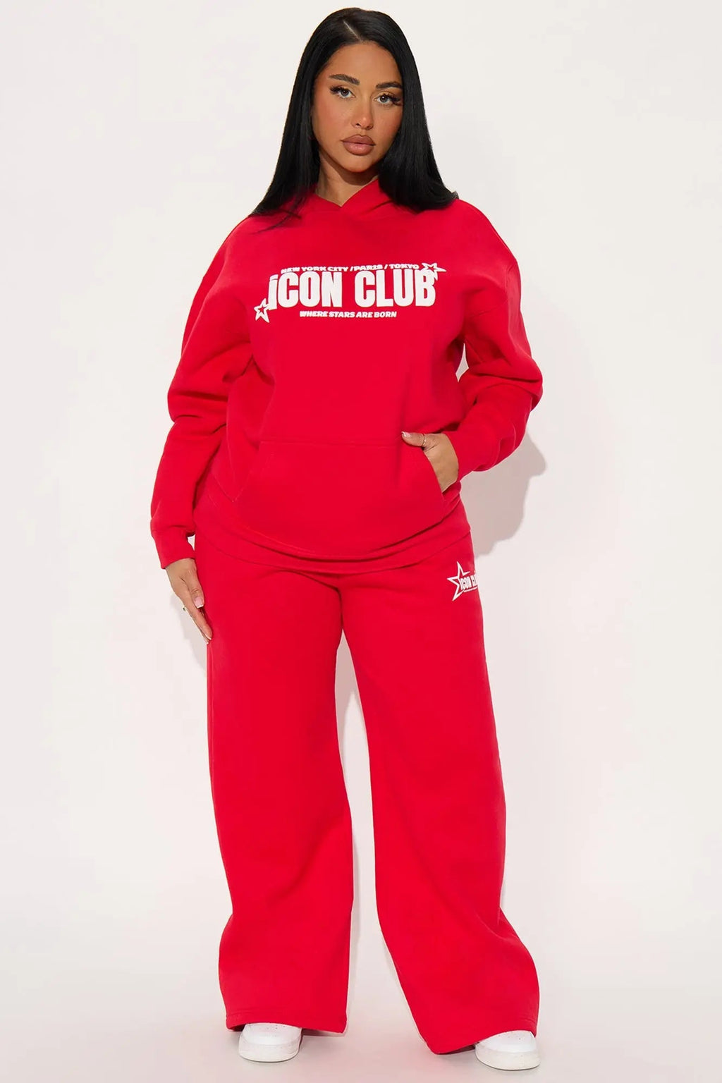 Iconic Club Fleece Pant Set - Red 