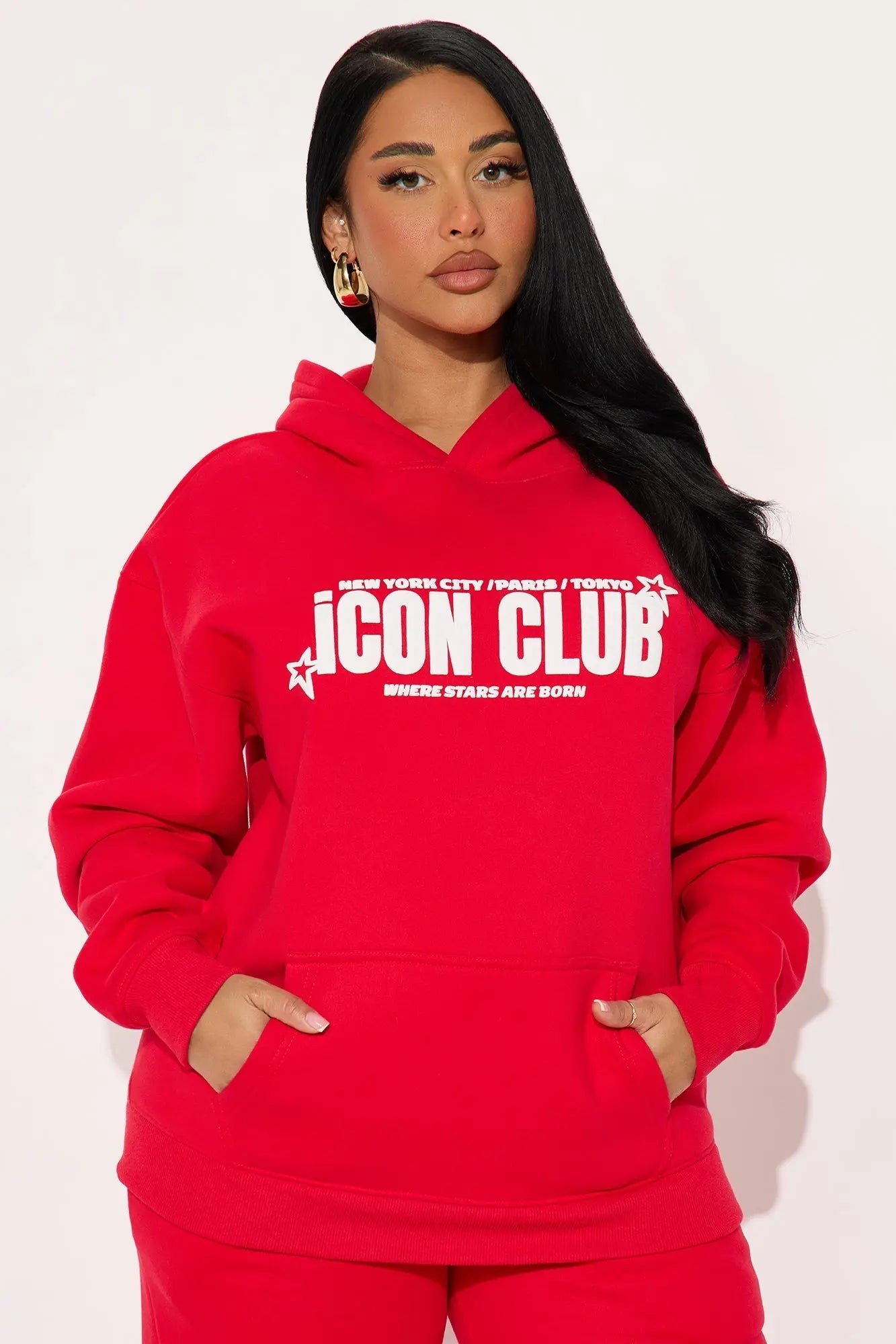 Iconic Club Fleece Pant Set - Red 
