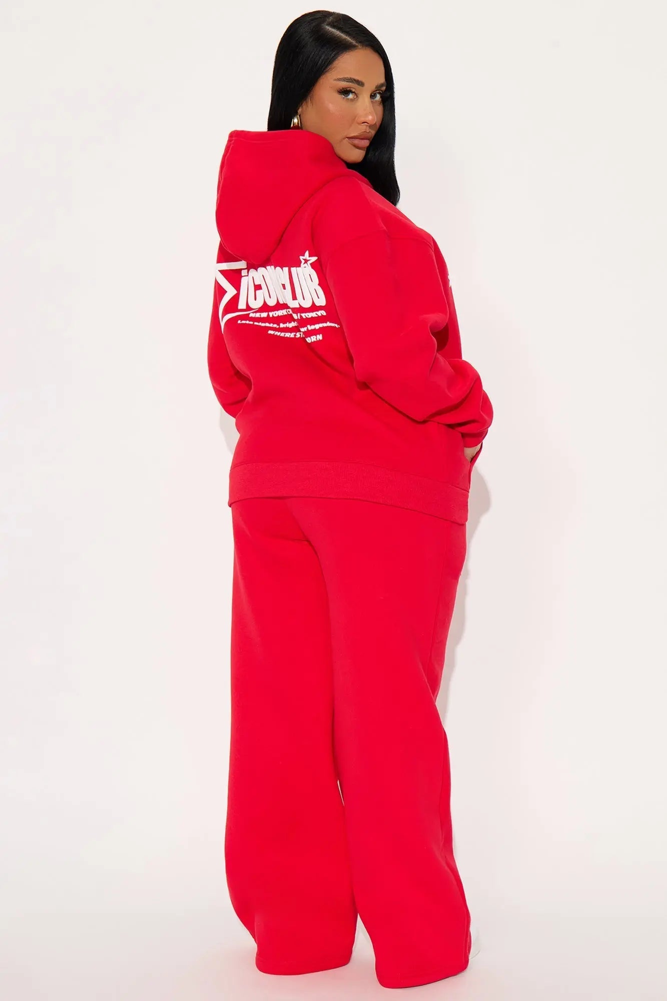 Iconic Club Fleece Pant Set - Red 