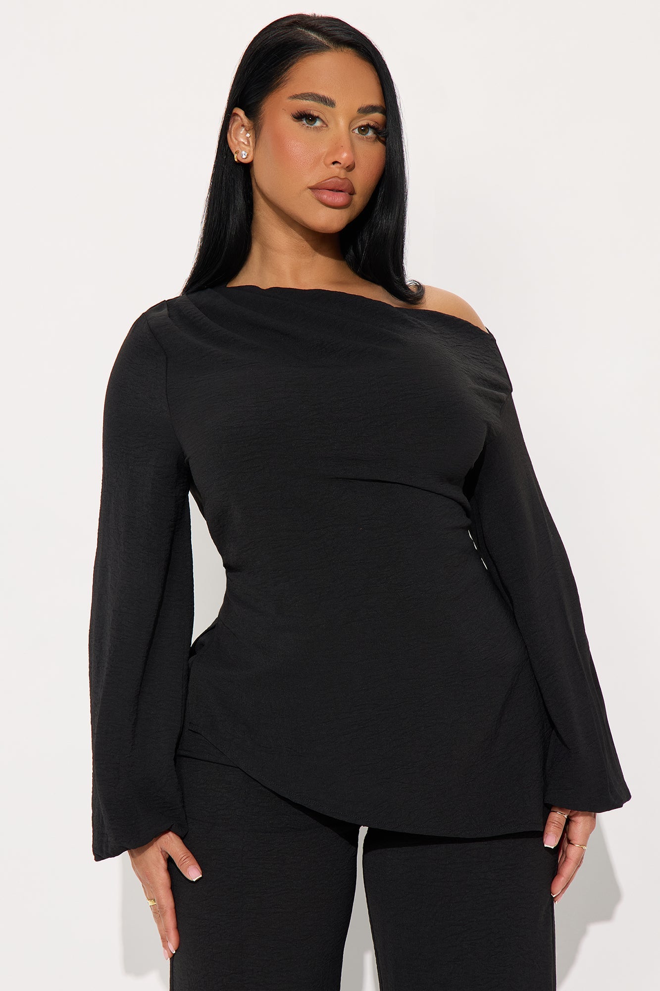 Laura Off Shoulder Pant Set - Black 