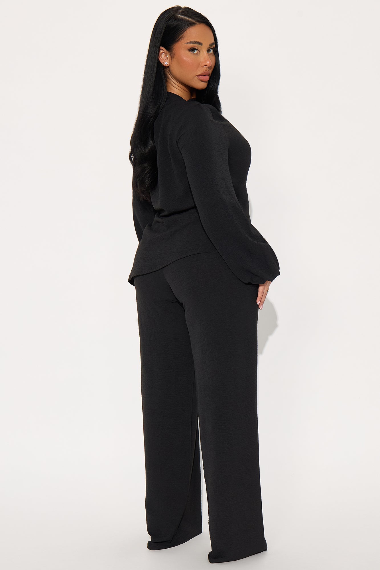 Laura Off Shoulder Pant Set - Black 