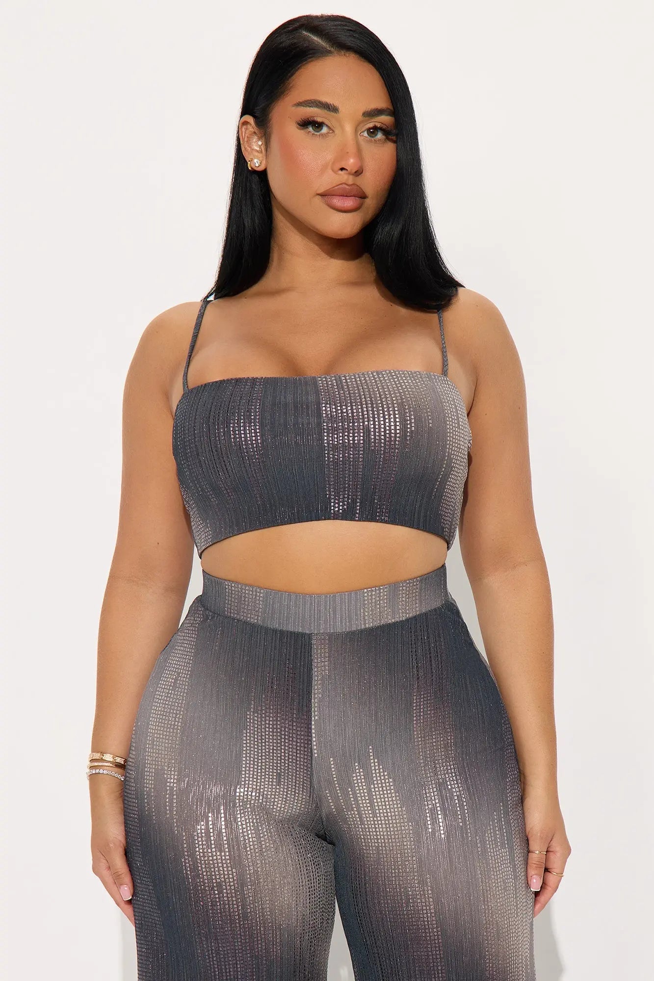City Lights Metallic Pant Set - Black/combo 