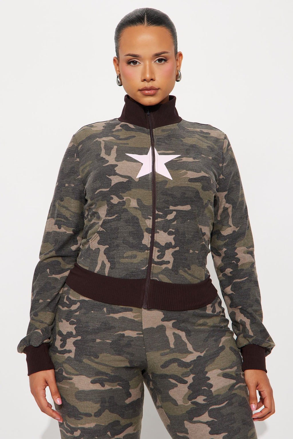 Kaylee Camo Pant Set - Olive/combo