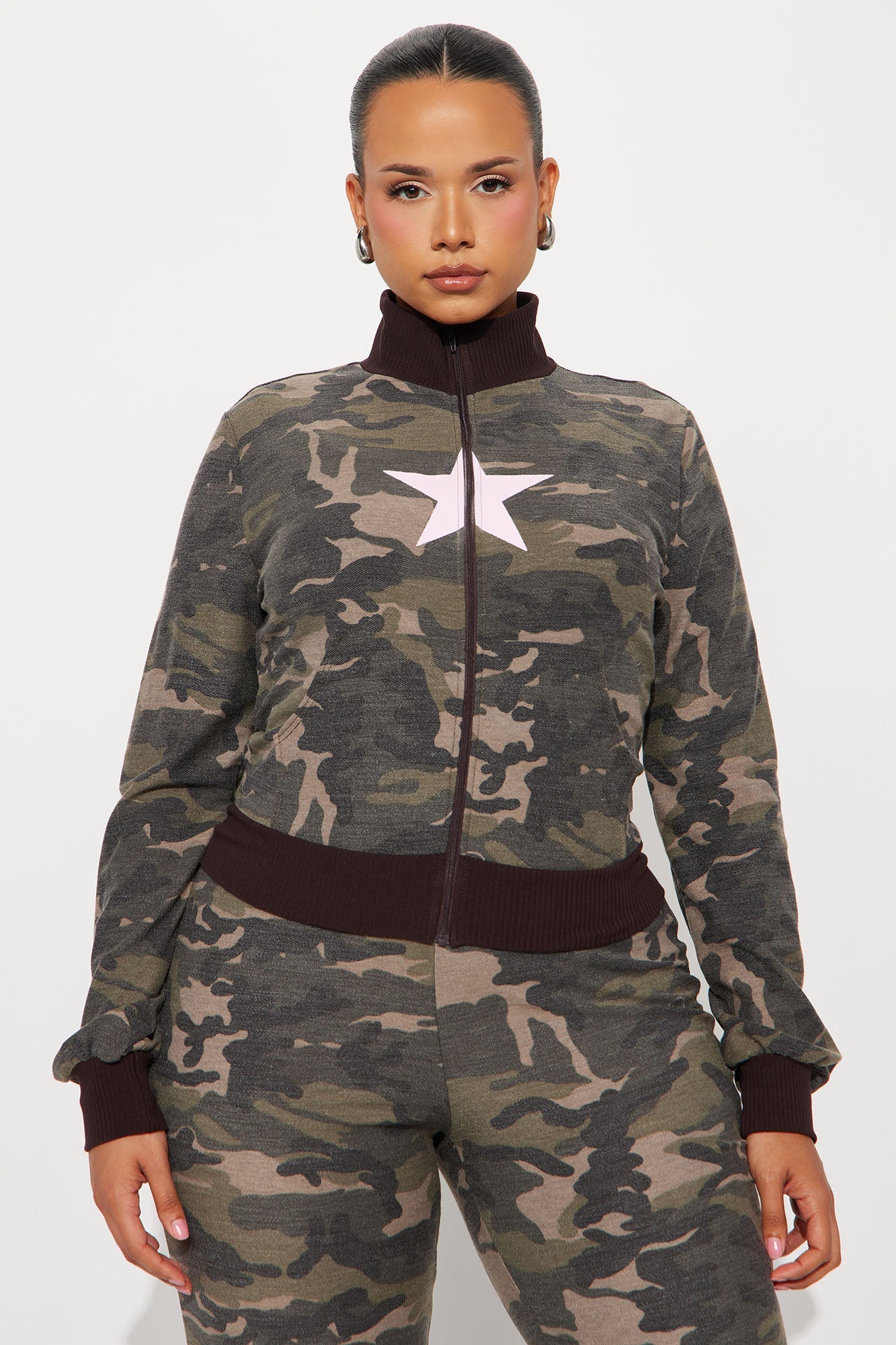 Kaylee Camo Pant Set - Olive/combo
