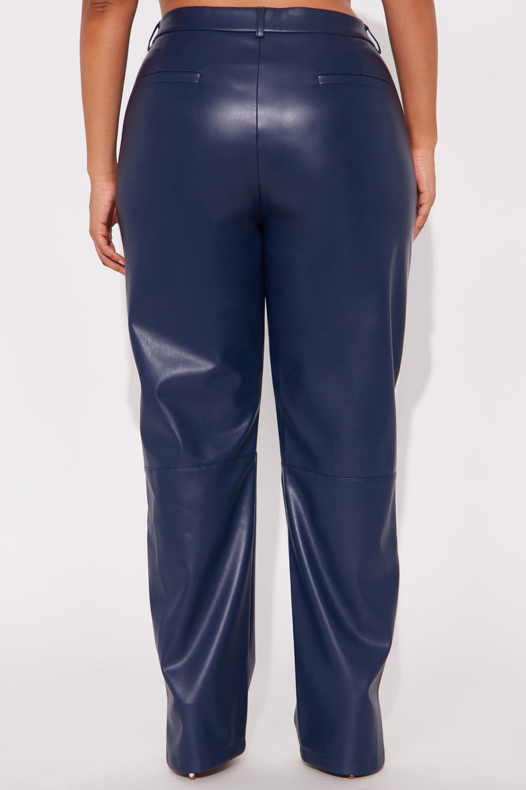 Cause A Scene Faux Leather Track Pant - Navy/combo 