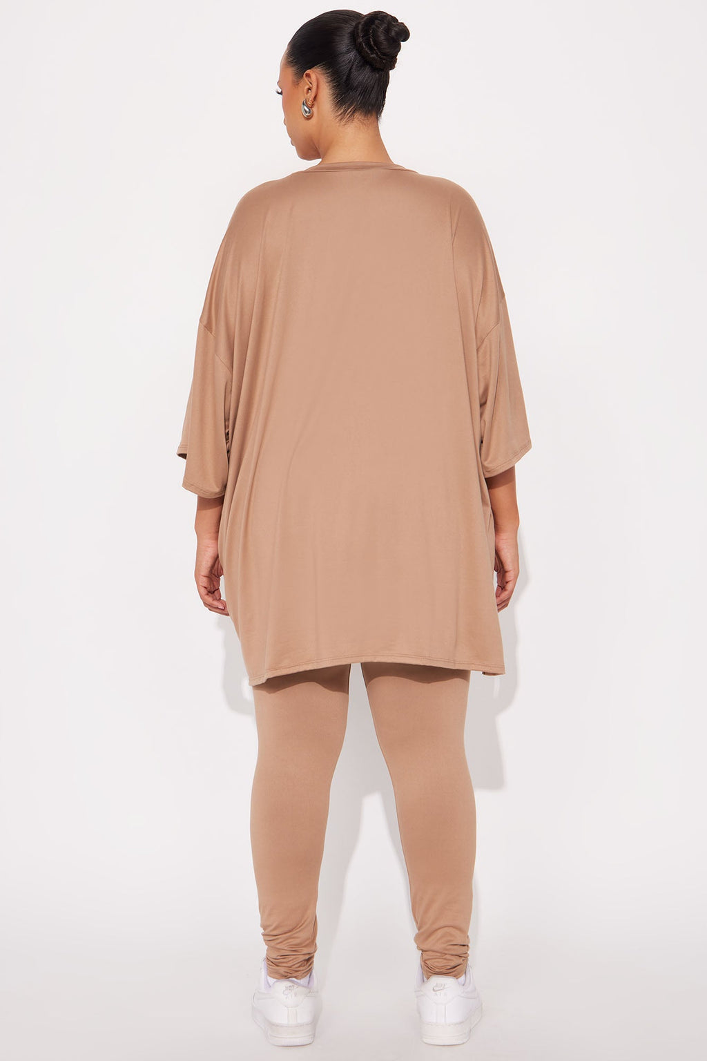 NYC Oversized T-shirt Leggings Set - Taupe