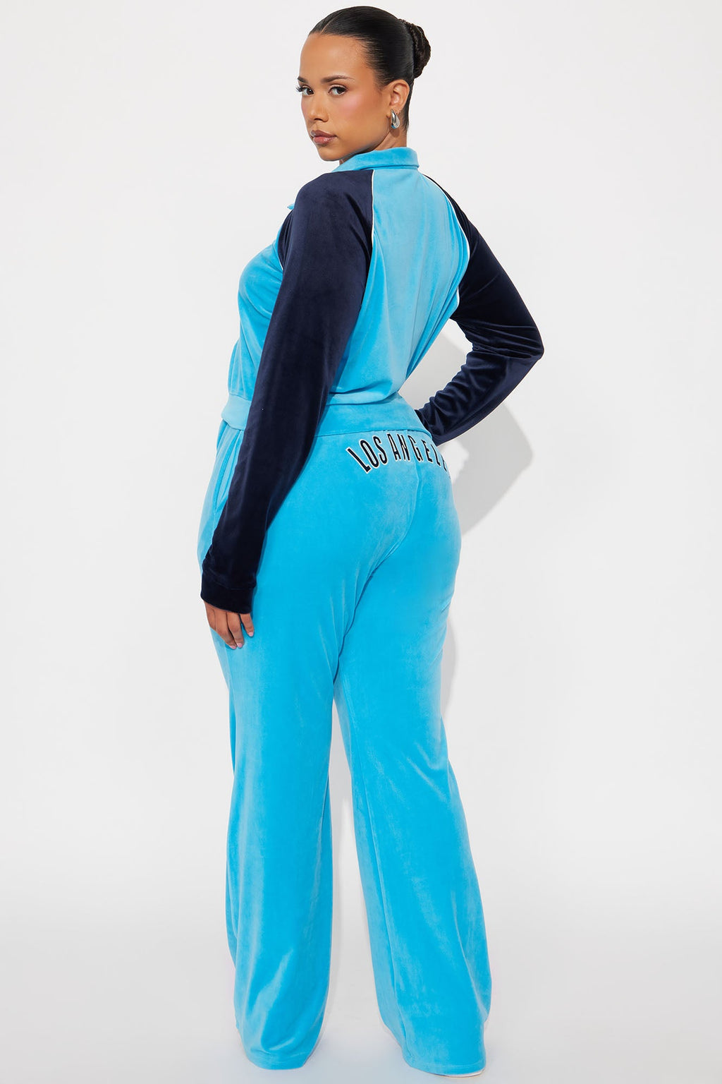 California Livin' Velour Pant Set - Aqua 