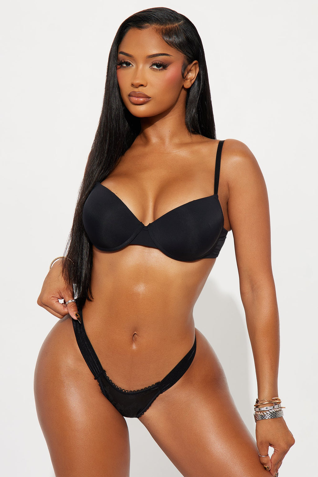 Cross My Way Satin Lace Up Panty - Black