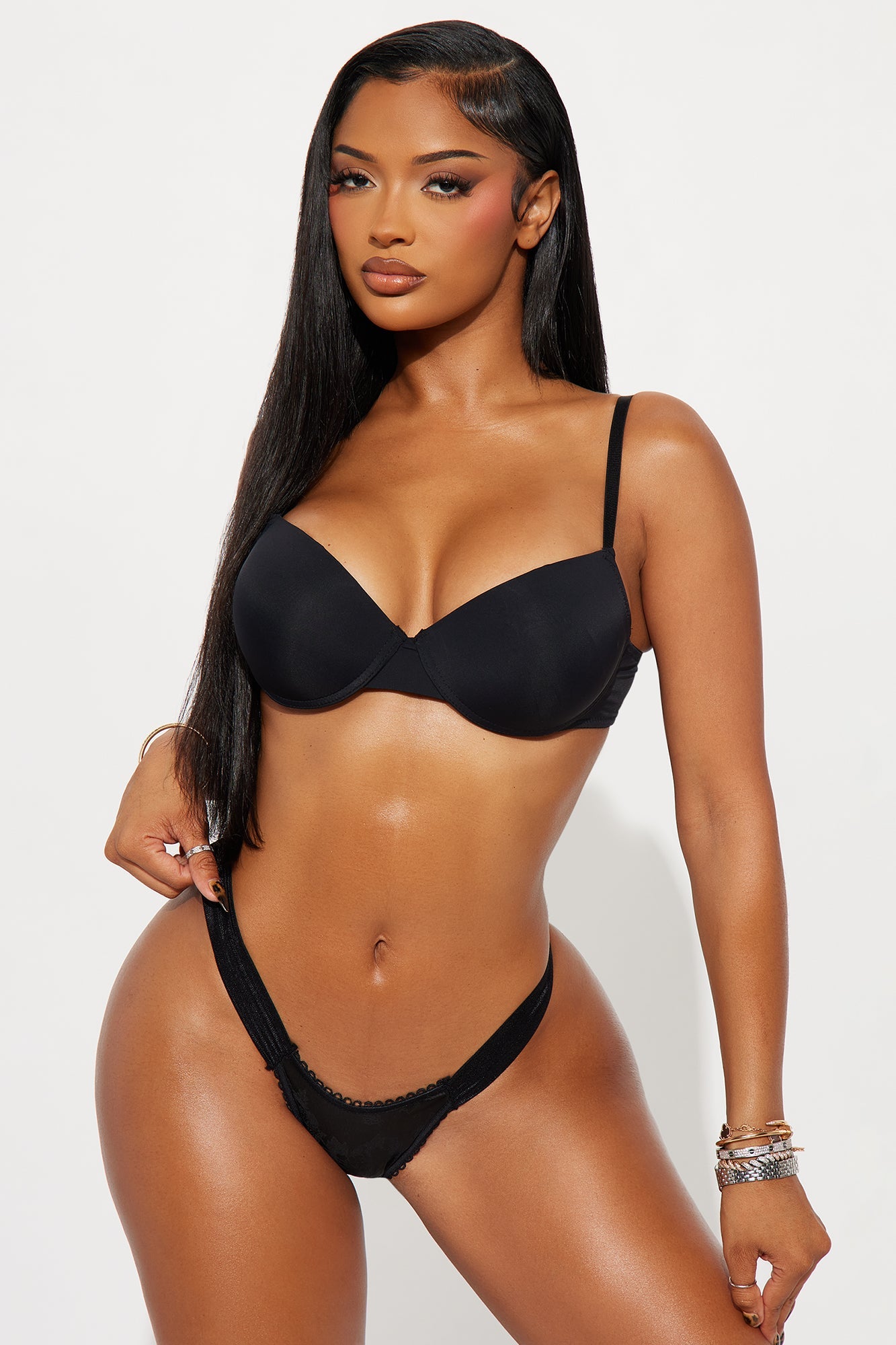 Cross My Way Satin Lace Up Panty - Black