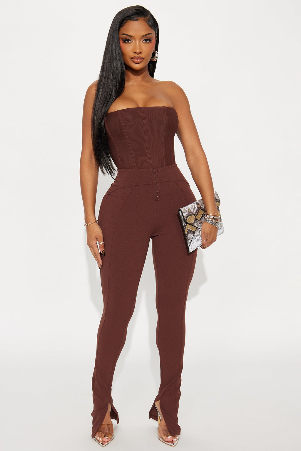 Pretty Iconic High Rise Skinny Pant 33″ - Brown 