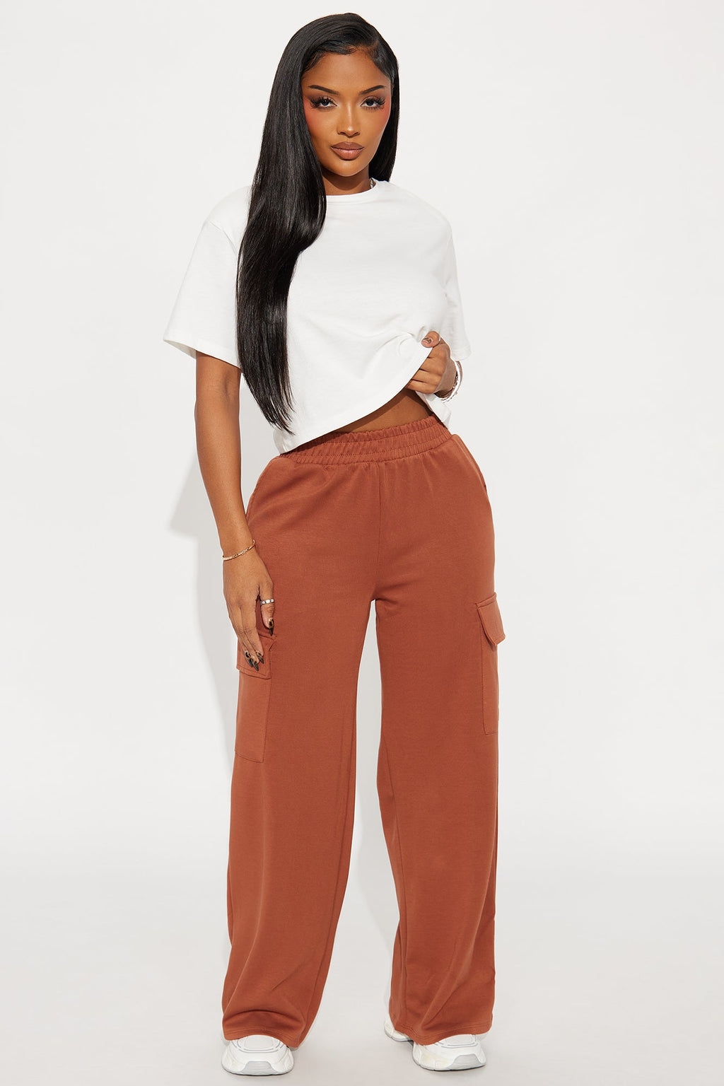 Time To Myself Cargo Lounge Pant - Brown