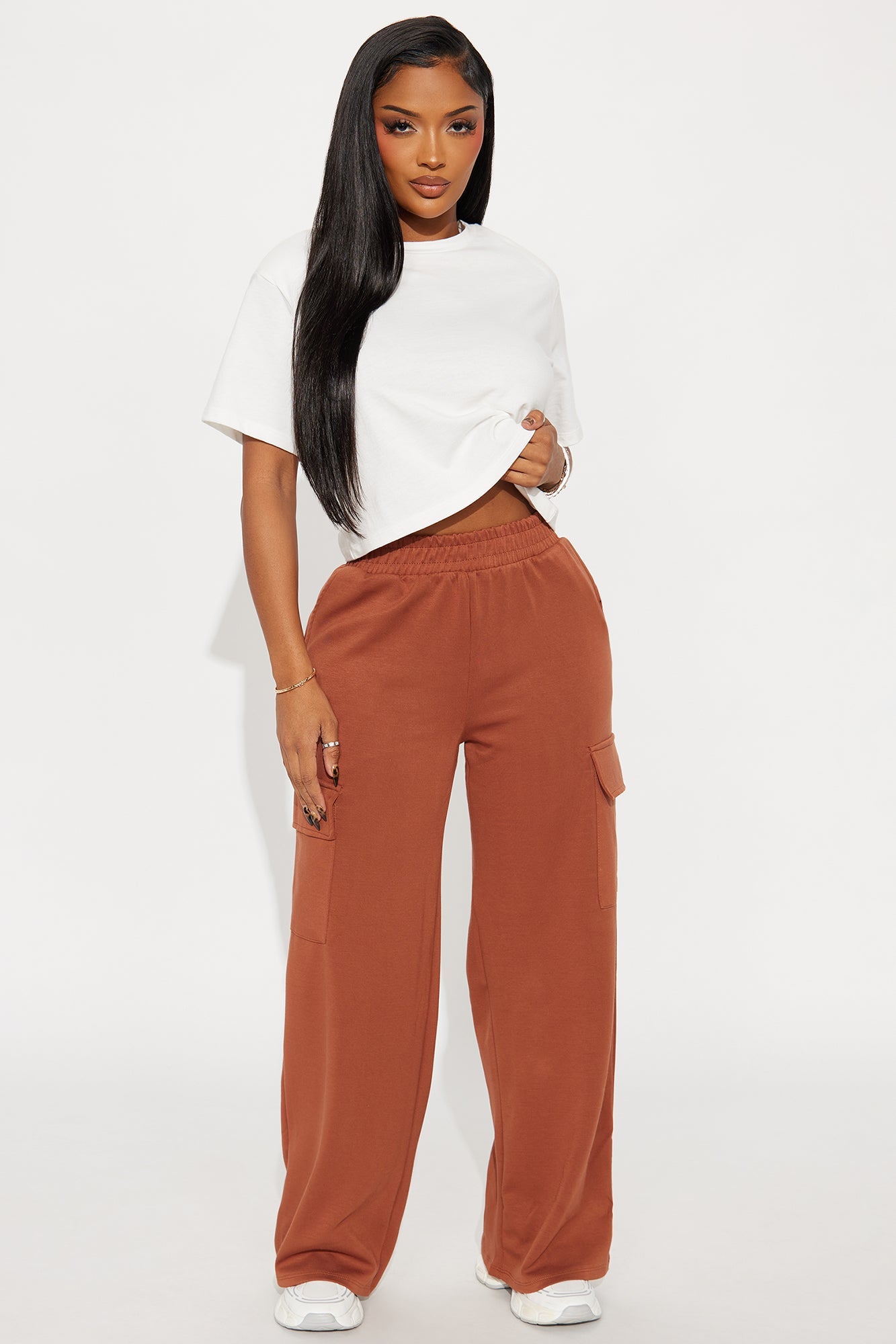 Time To Myself Cargo Lounge Pant - Brown