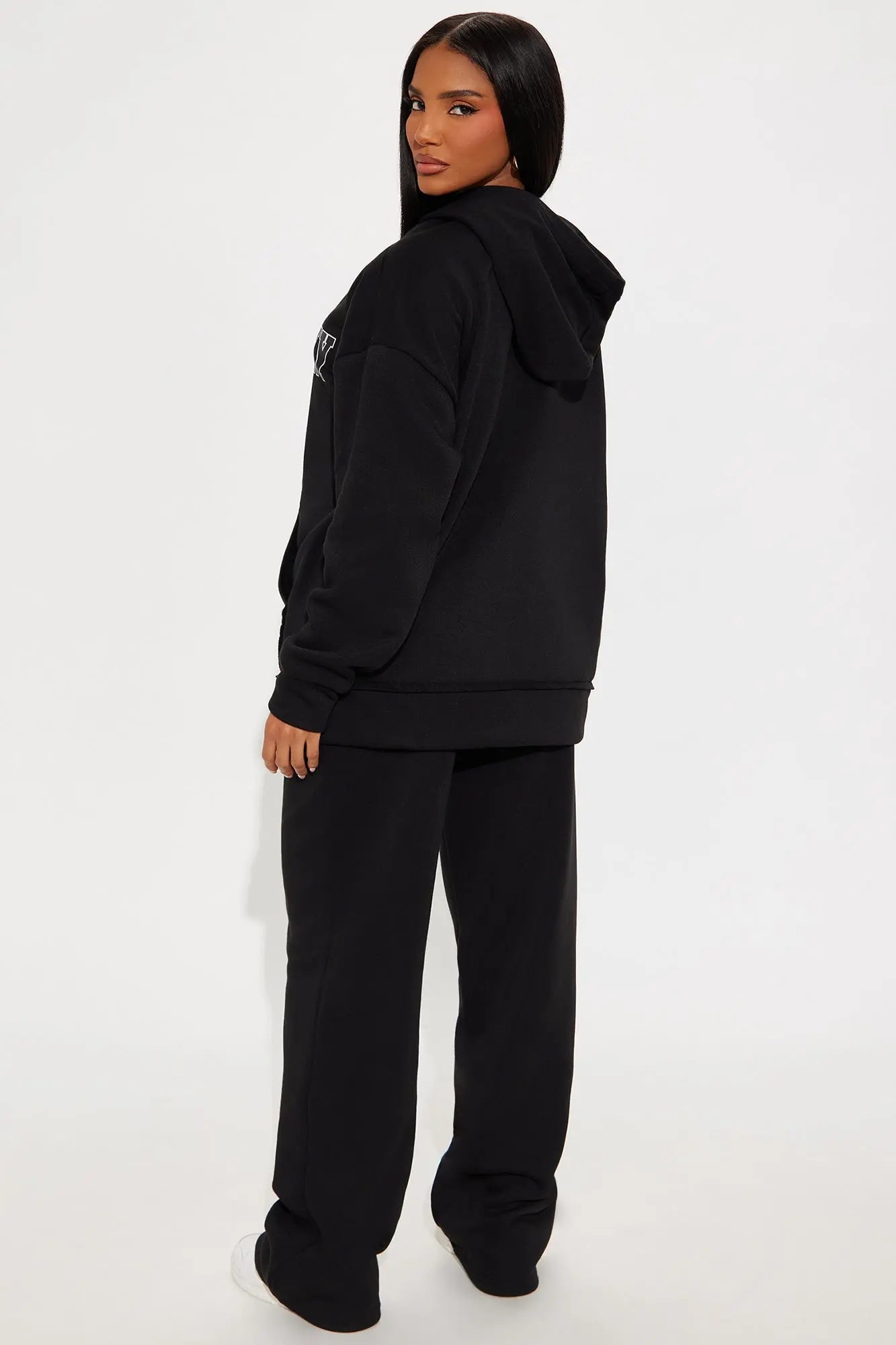 NY Oversized Fleece Pant Set - Black 