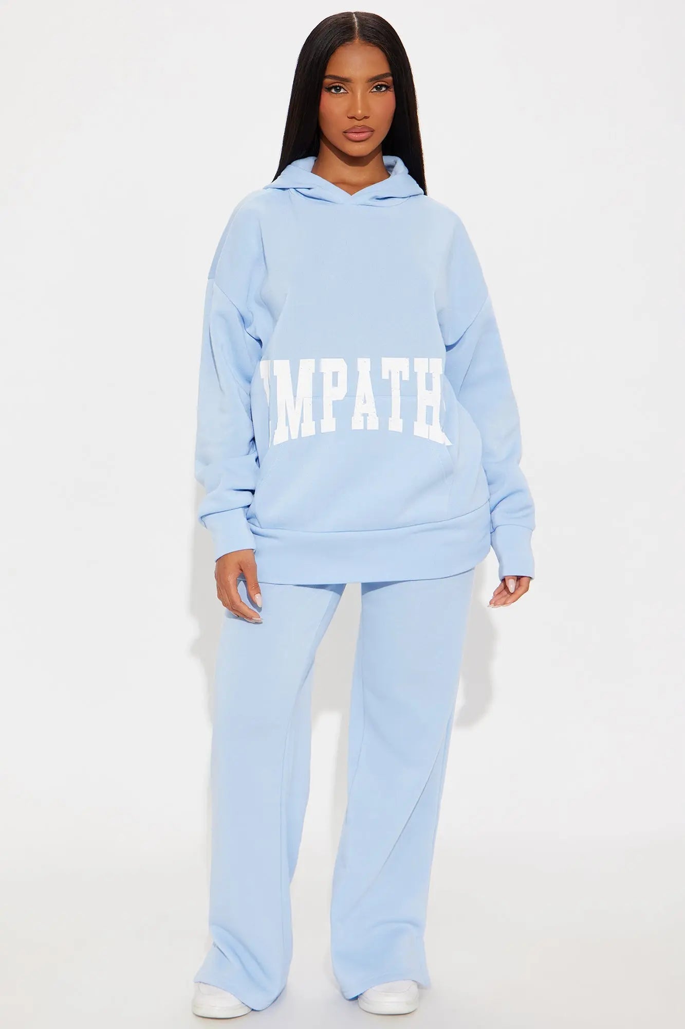Setting Intentions Fleece Sweatsuit Set - Light Blue 