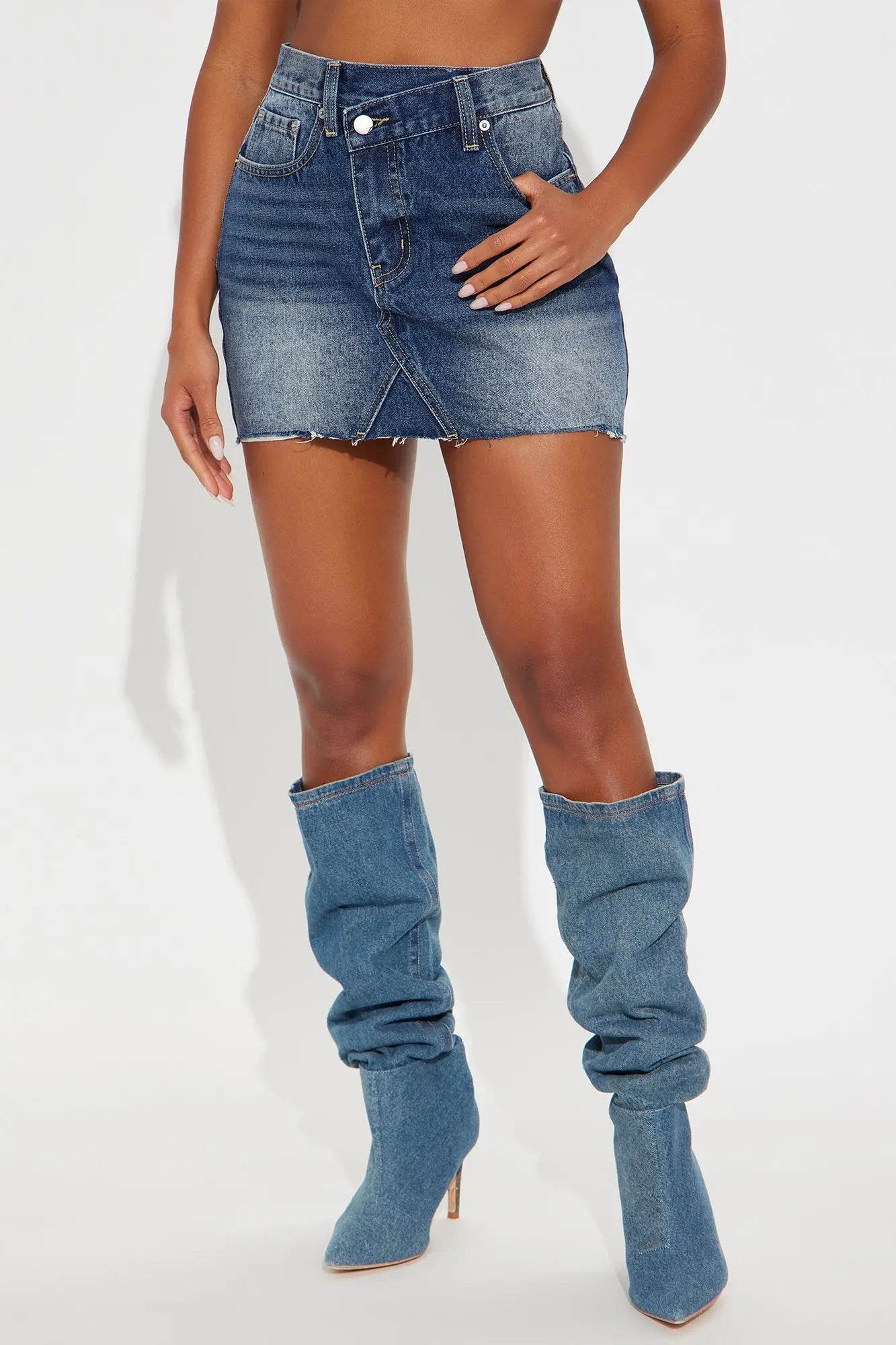 Kendall Denim Mini Skirt - Dark Wash 