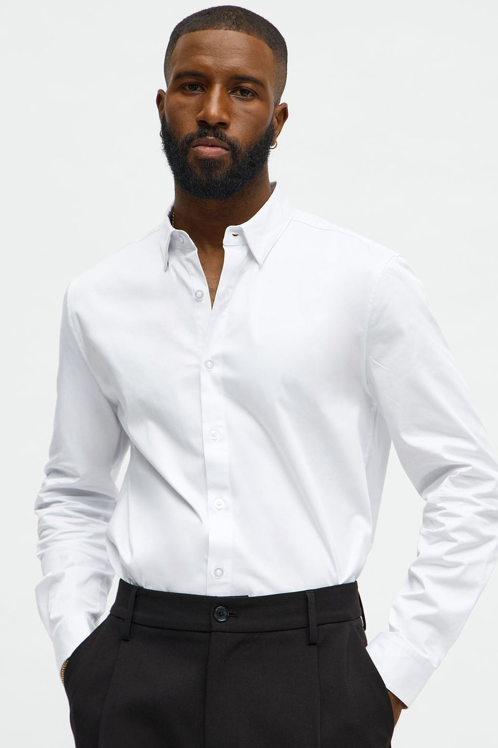Luxe Stretch Dress Shirt - White
