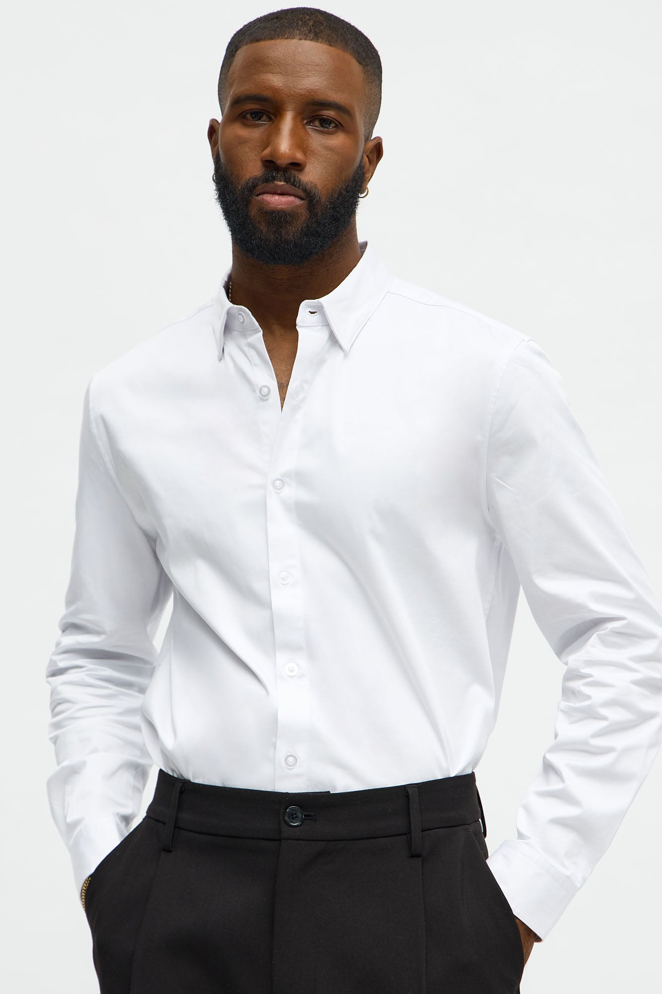 Luxe Stretch Dress Shirt - White