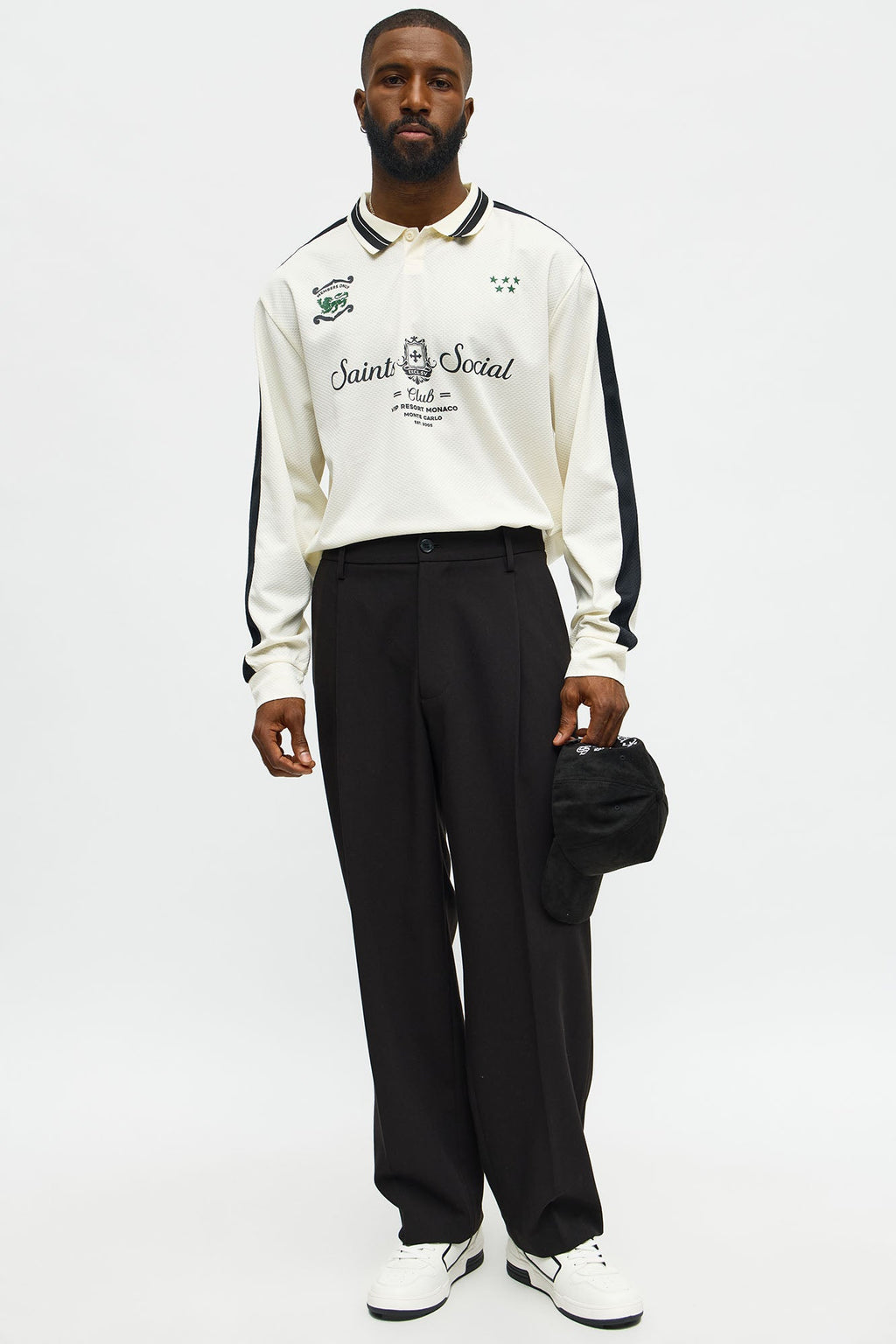 Saints Social Long Sleeve Jersey Polo - Ivory