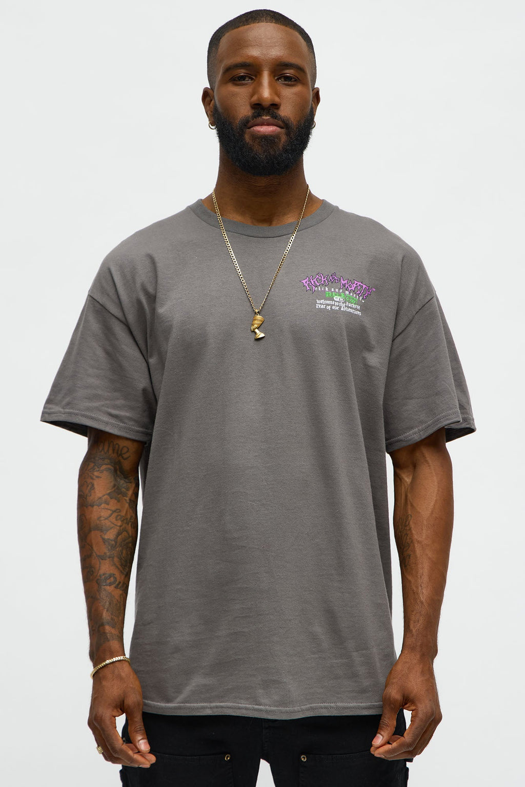 Rick And Morty Darkest Year Oversized Short Sleeve Tee - Charcoal