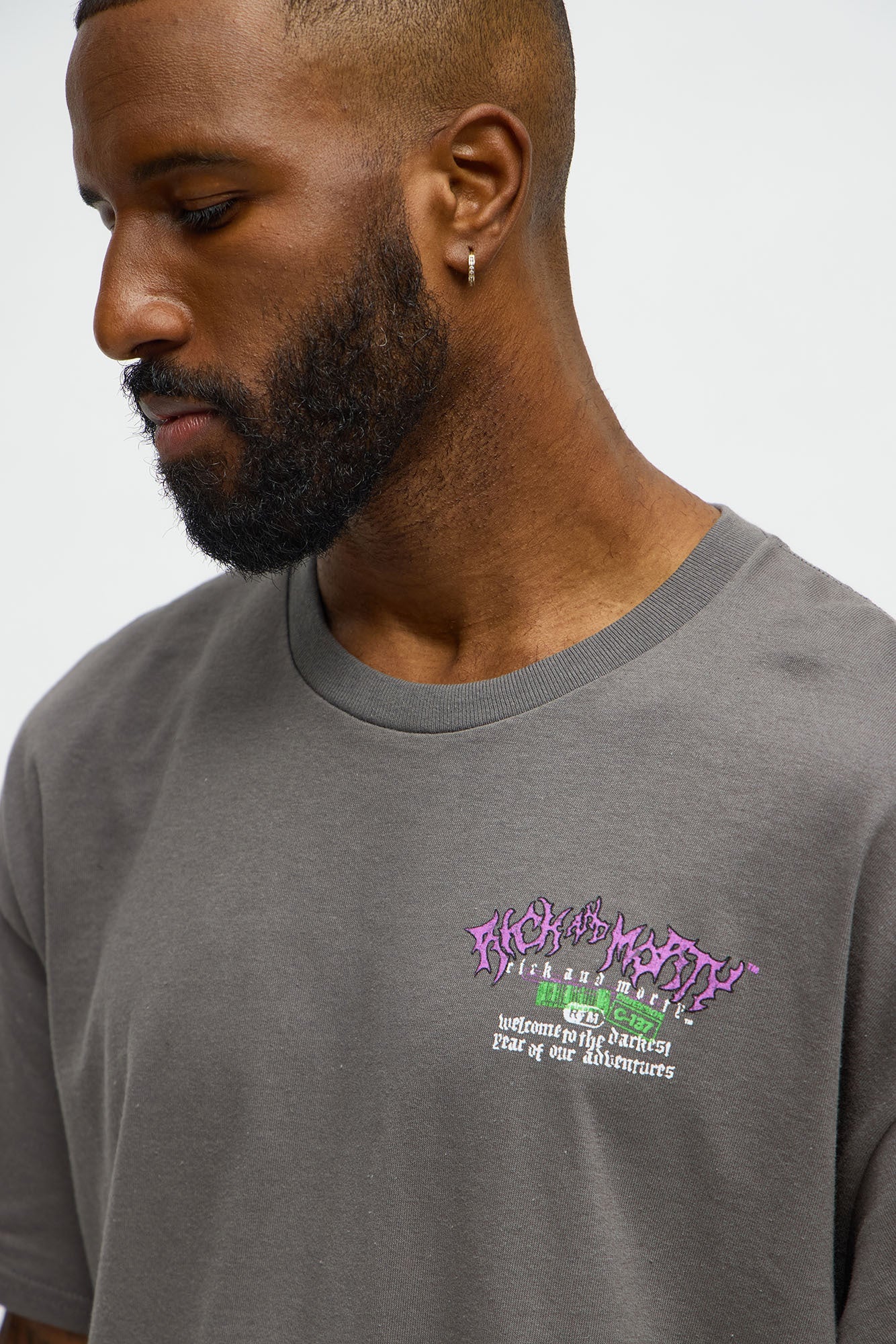 Rick And Morty Darkest Year Oversized Short Sleeve Tee - Charcoal
