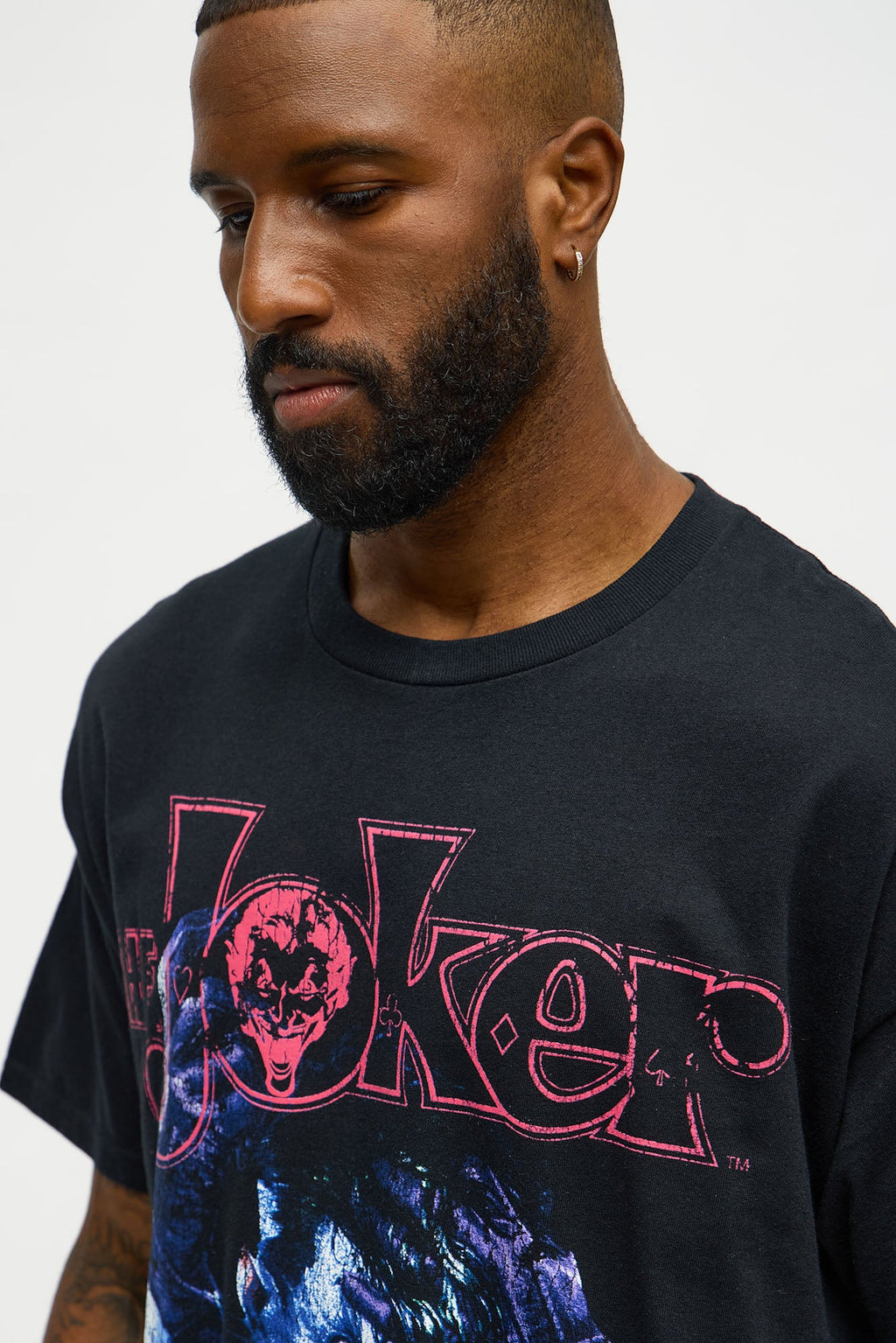 Joker Smile On Your Face Oversized Short Sleeve Tee - Black