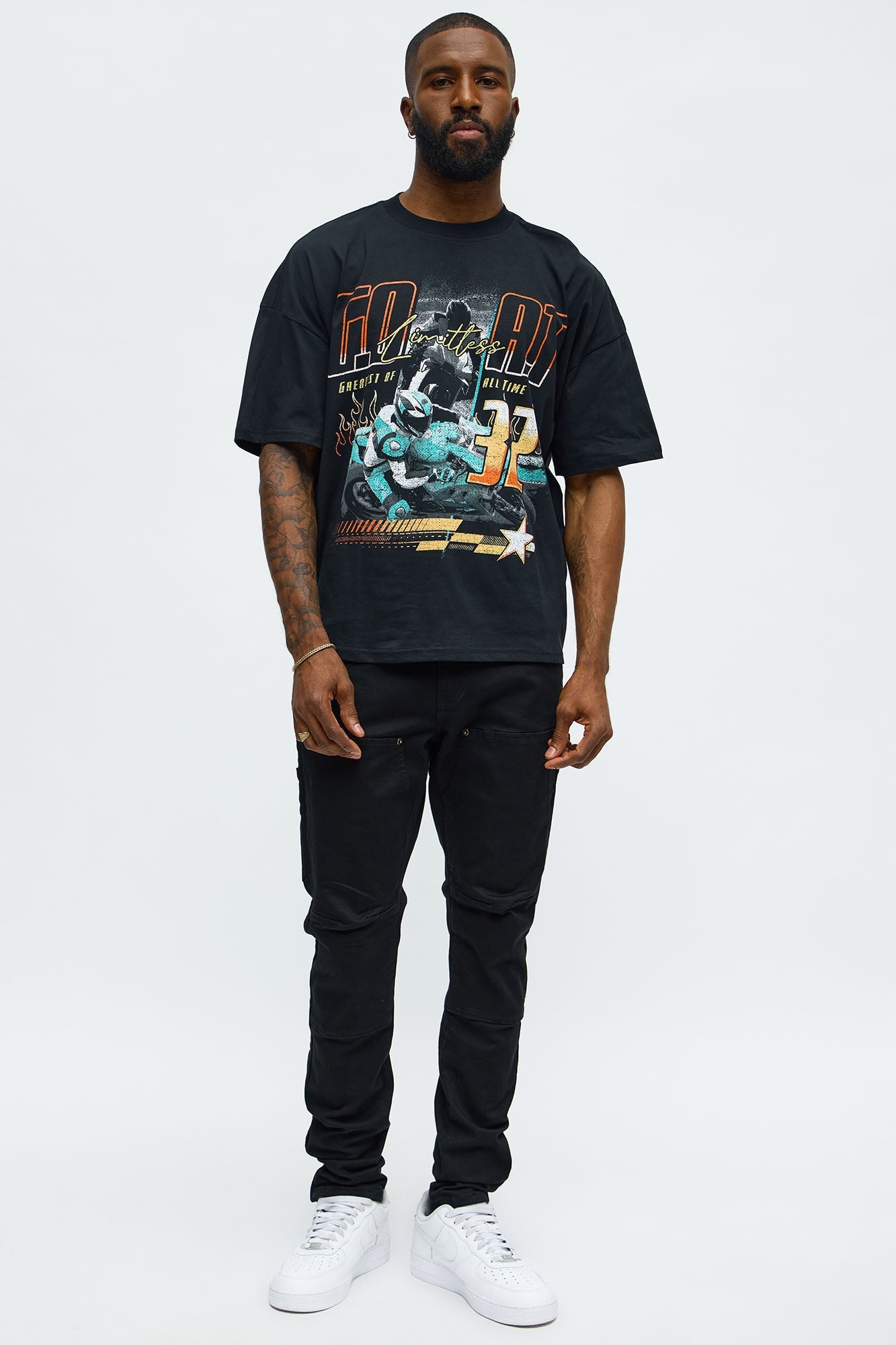 Motorsports GOAT Oversized Short Sleeve Tee - Black