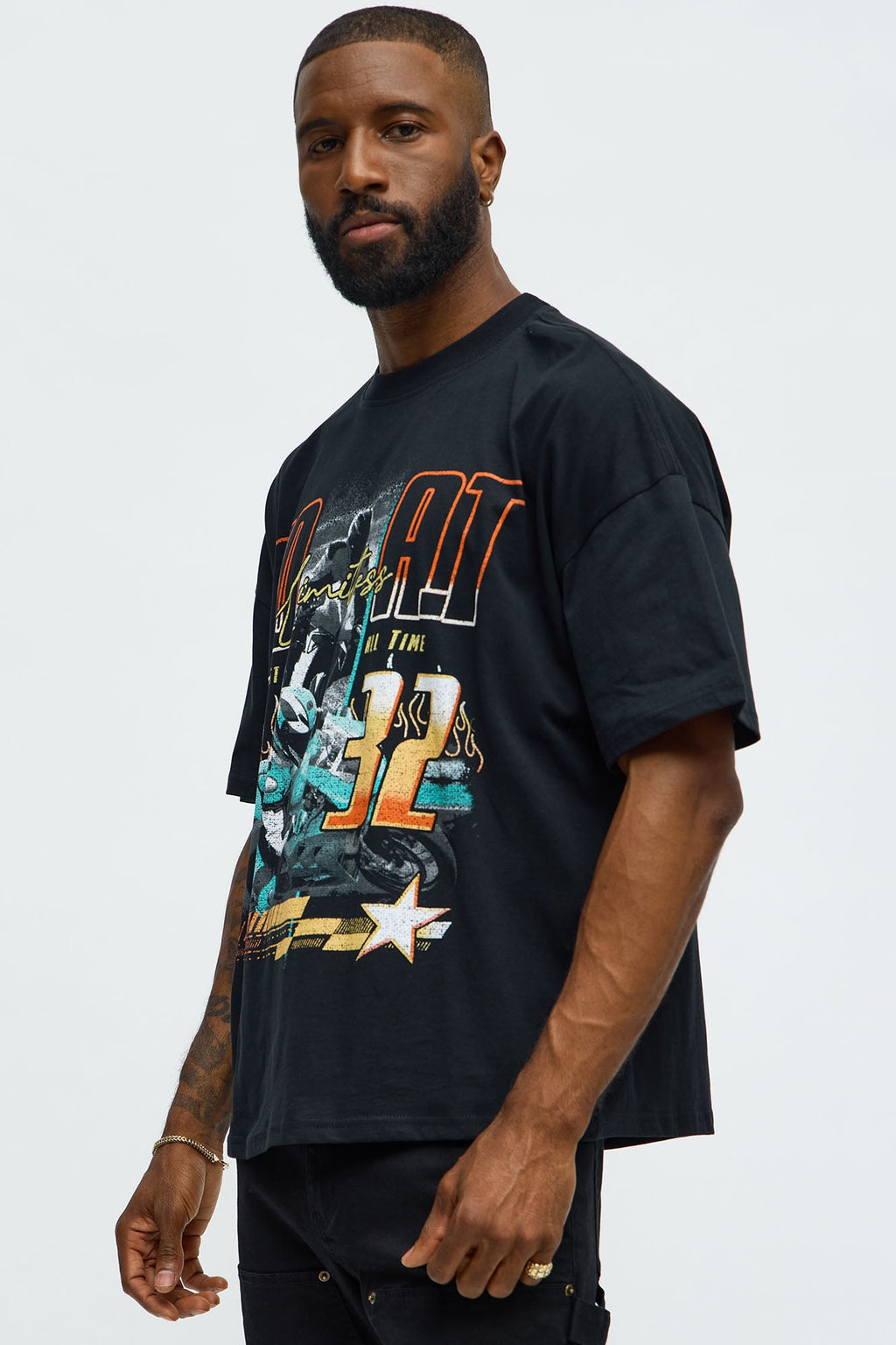 Motorsports GOAT Oversized Short Sleeve Tee - Black
