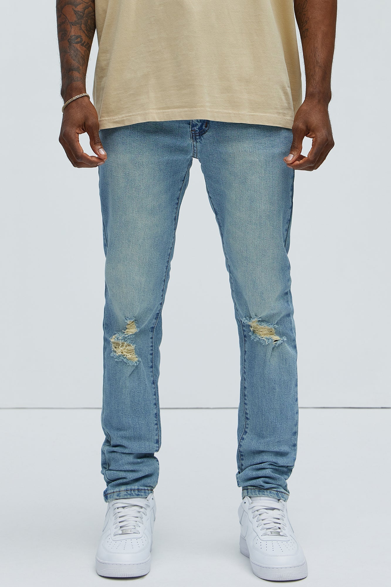 Cornell Distressed Skinny Jeans - Vintage Wash