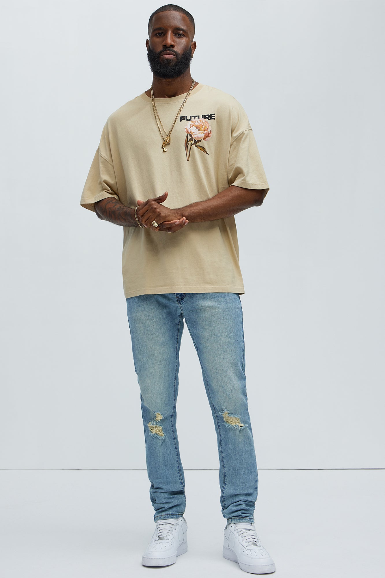 Cornell Distressed Skinny Jeans - Vintage Wash