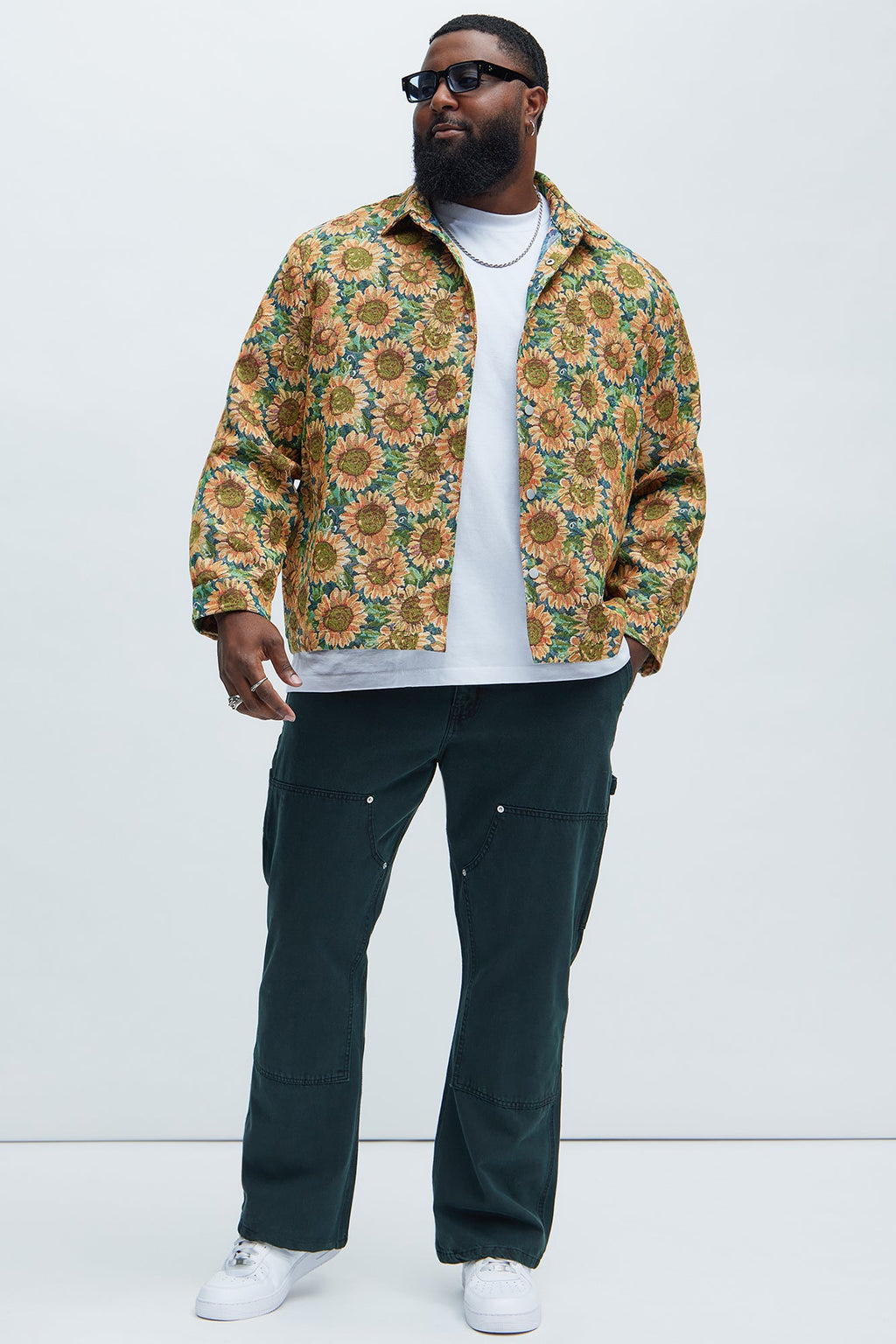 Sunflower Tapestry Button Up Shirt - Multi Color