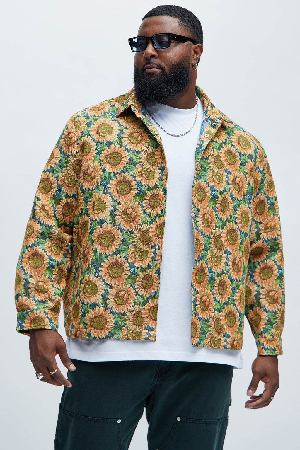 Sunflower Tapestry Button Up Shirt - Multi Color