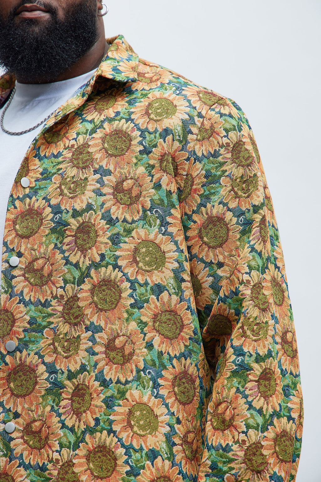 Sunflower Tapestry Button Up Shirt - Multi Color