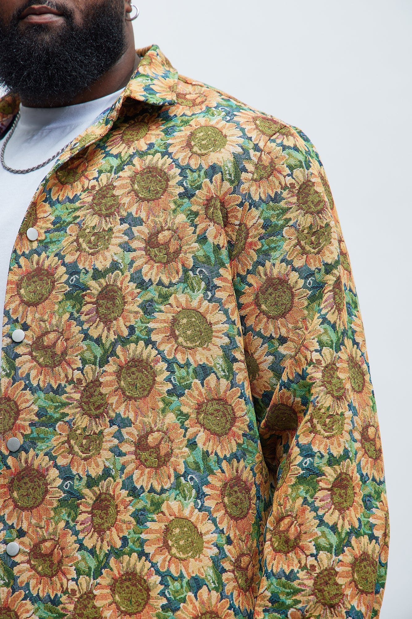 Sunflower Tapestry Button Up Shirt - Multi Color