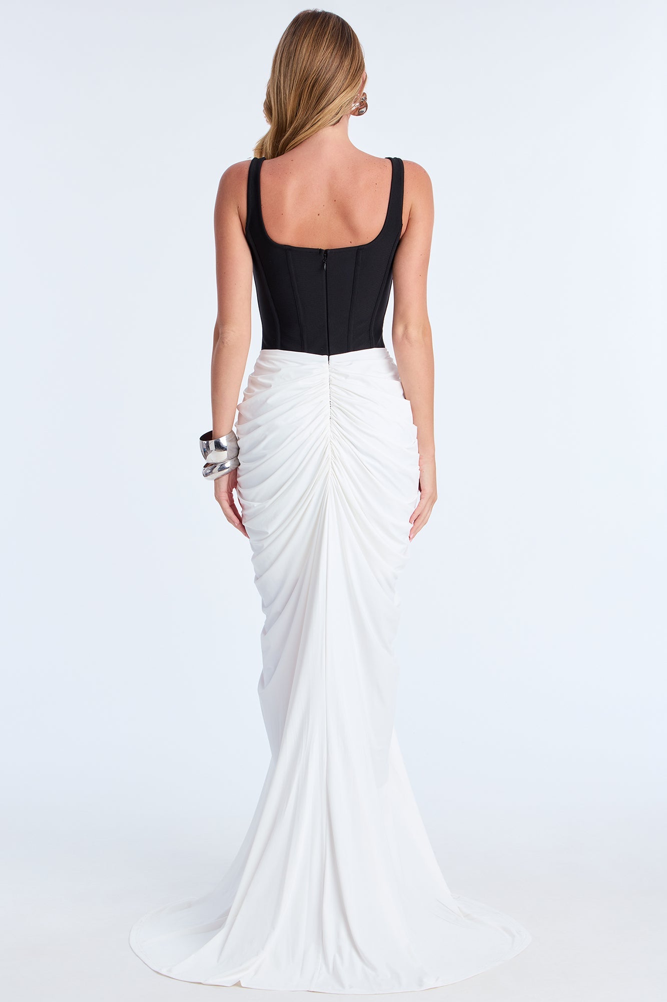 Sterling Draped Gown - Black/White