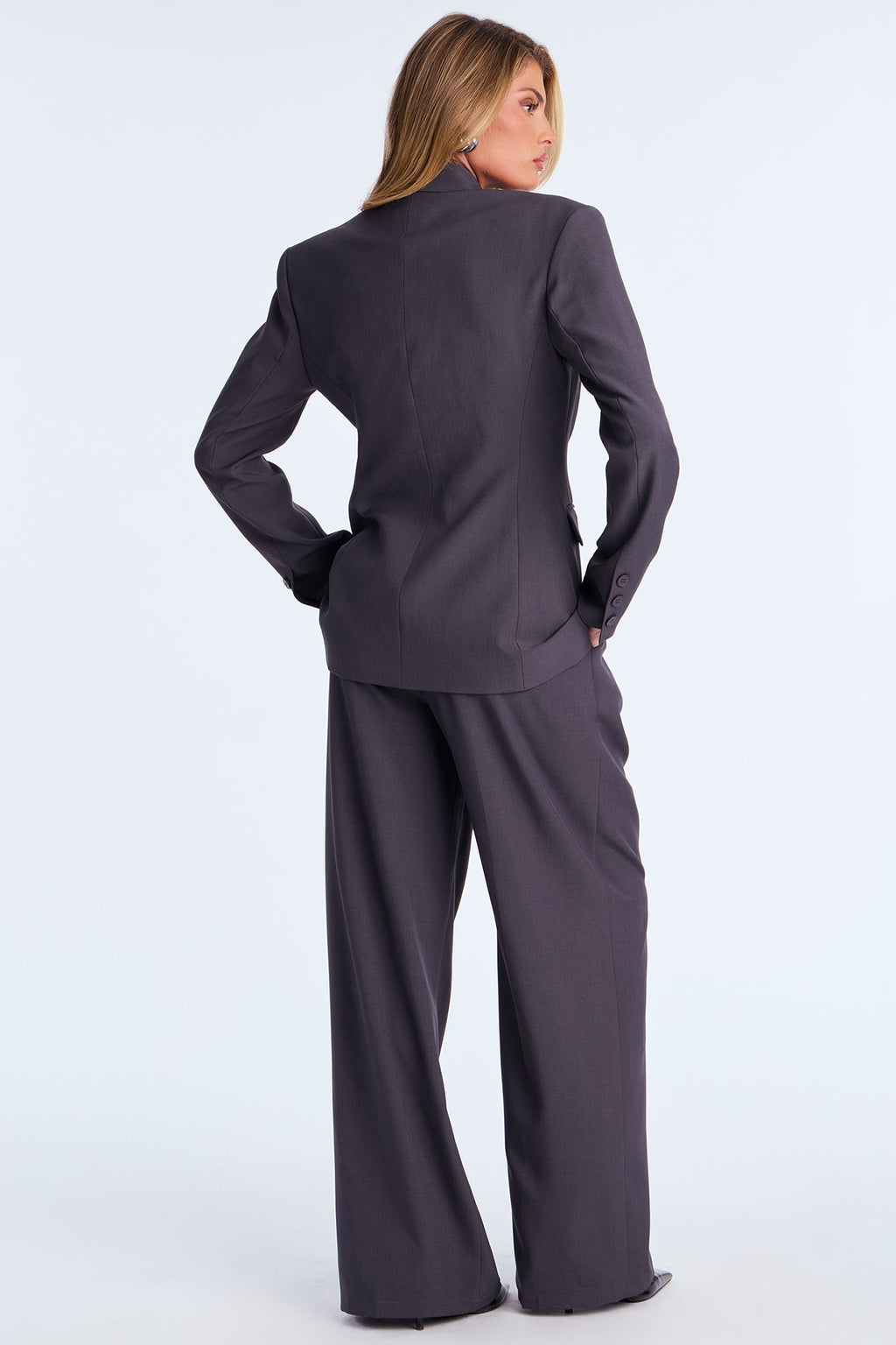 Gemma Blazer Pant Set - Charcoal