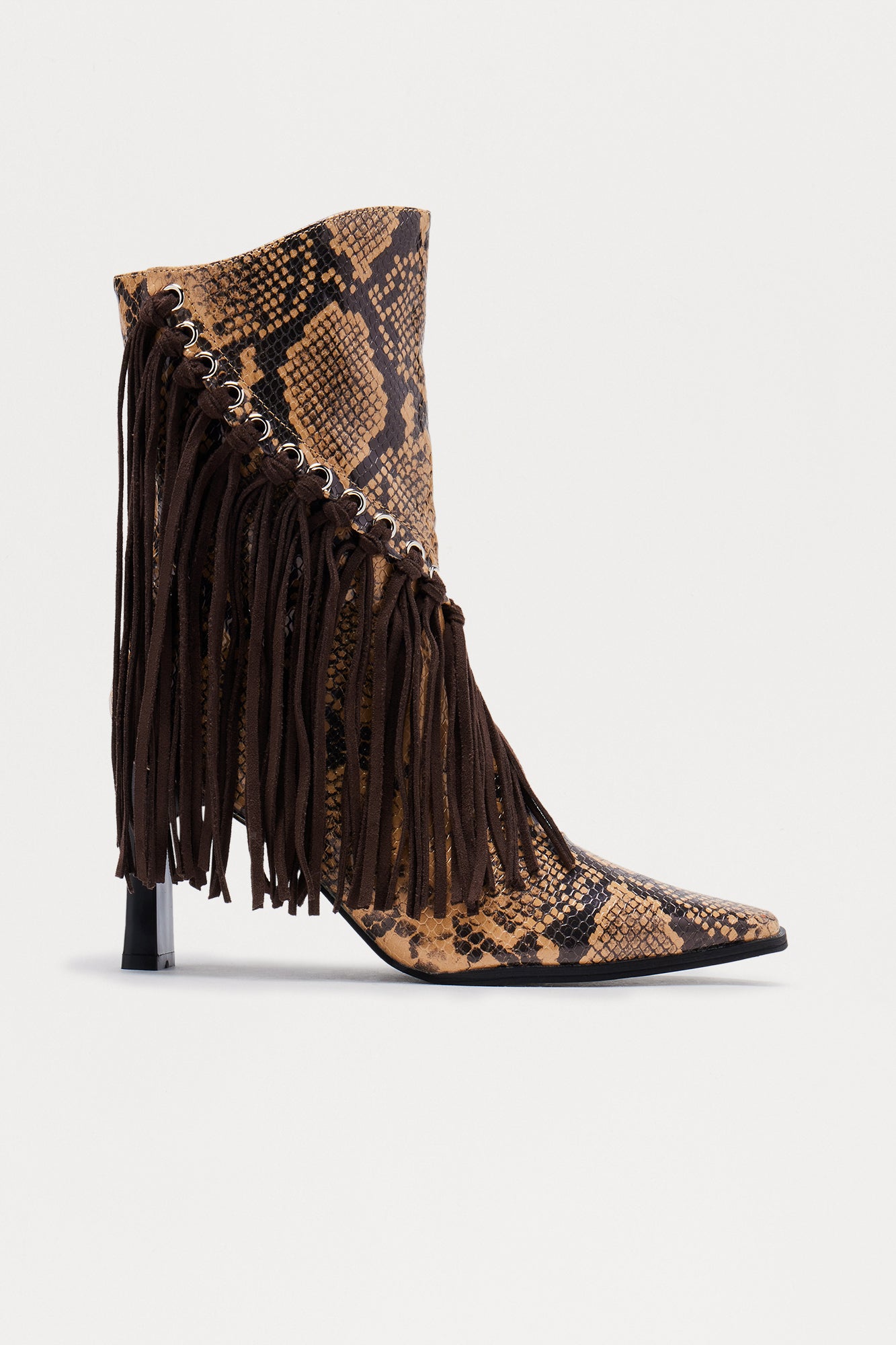 Dolly Fringe Booties - Beige