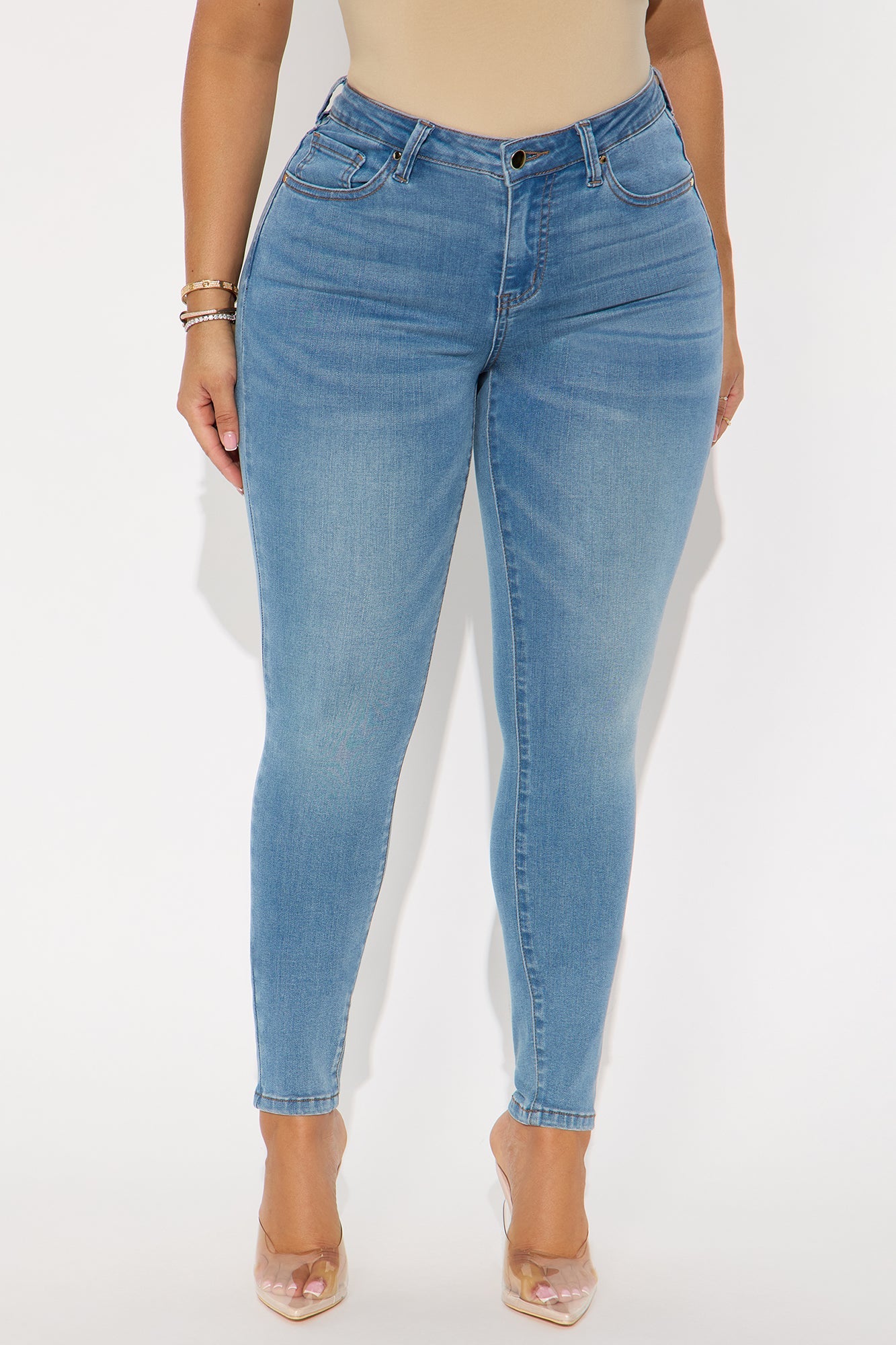 Soft Touch Skinny Jeans - Light Wash