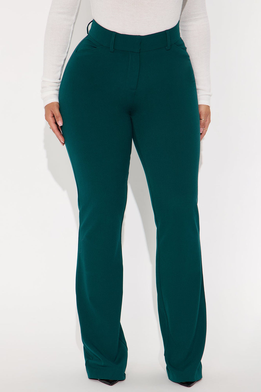 Tasha Dressy High Rise Pants - Hunter Green