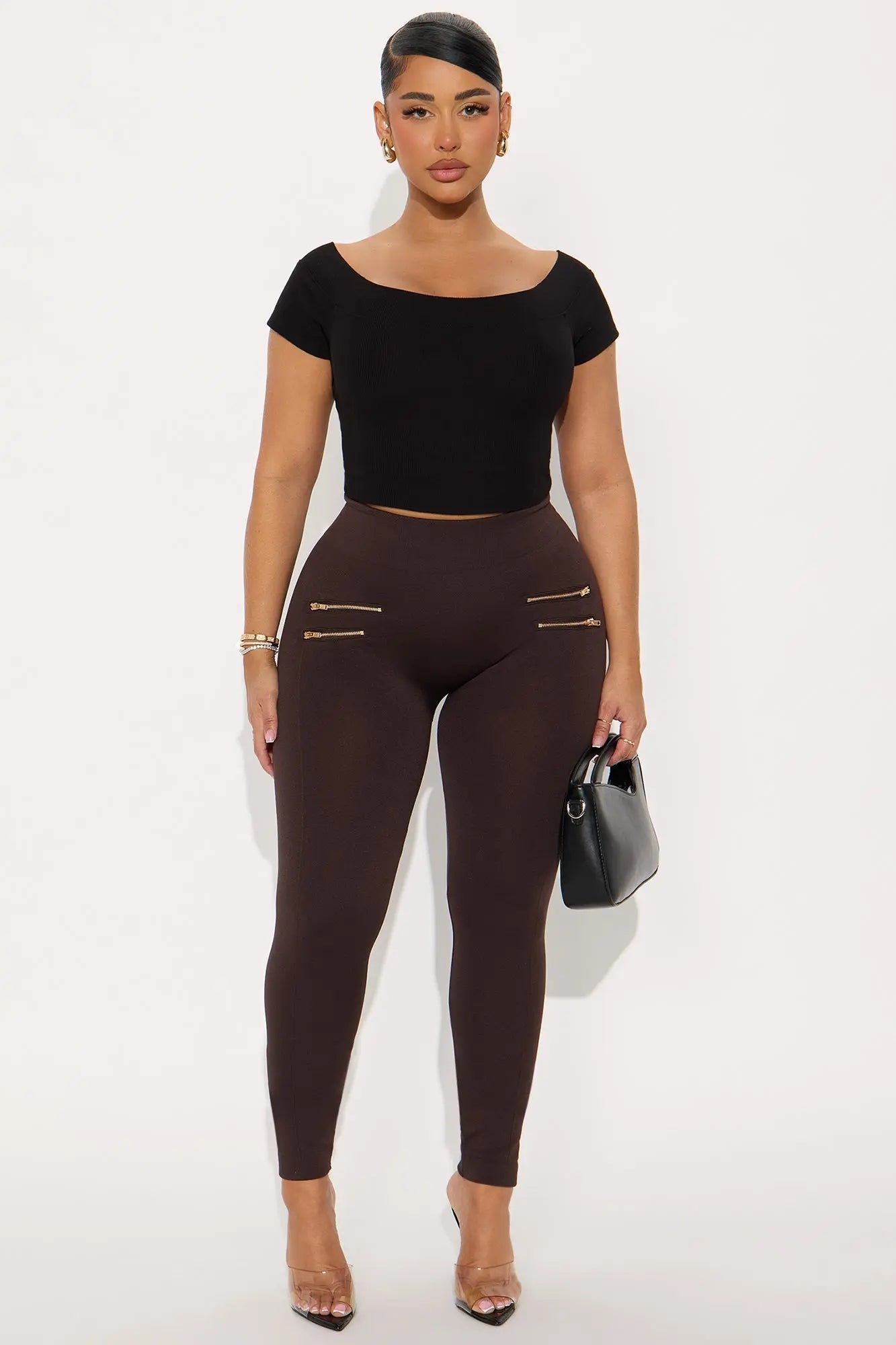 Kiss And Make Up Seamless Leggings - Chocolate 