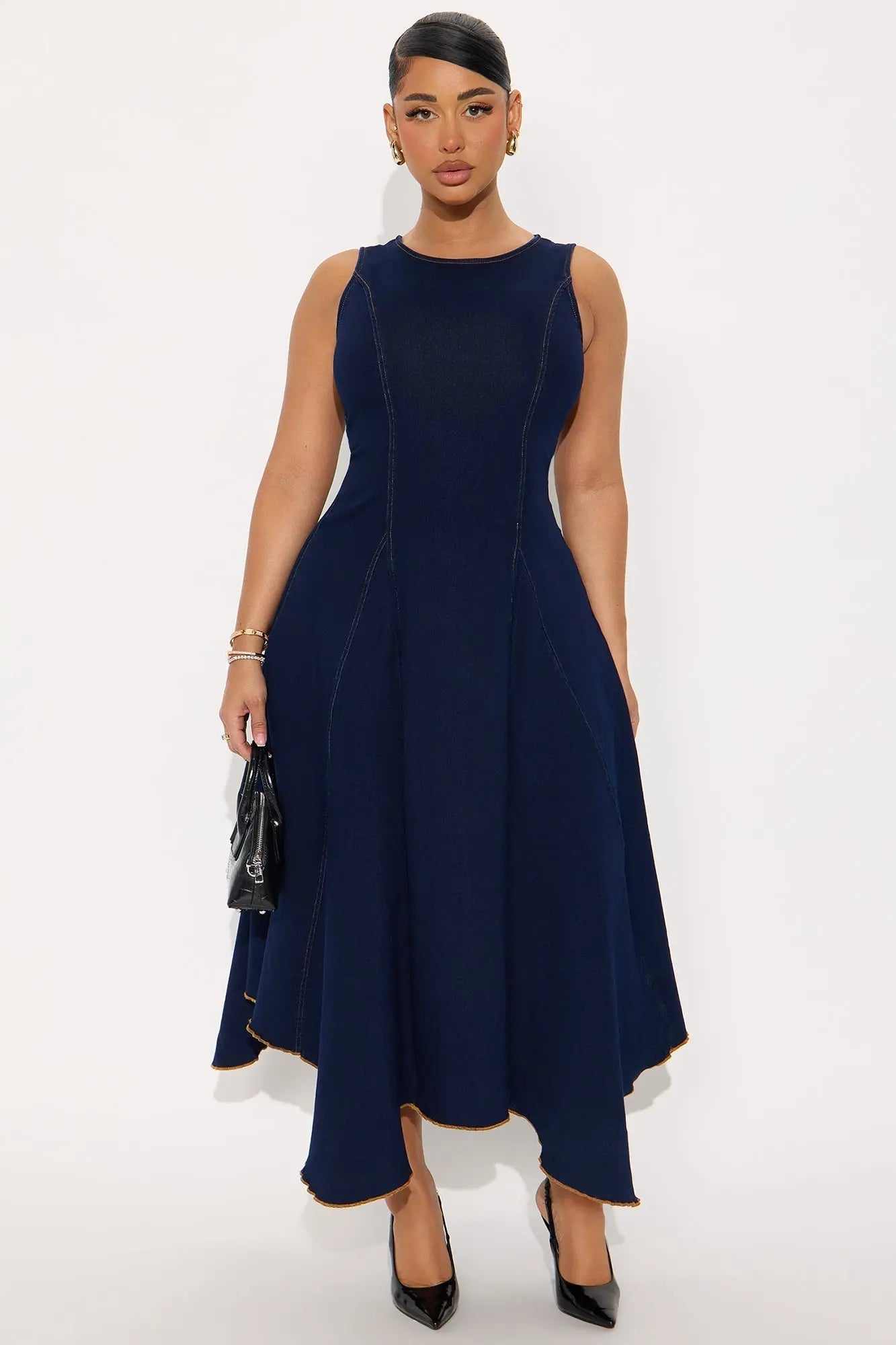 Cheyenne Denim Midi Dress - Indigo 
