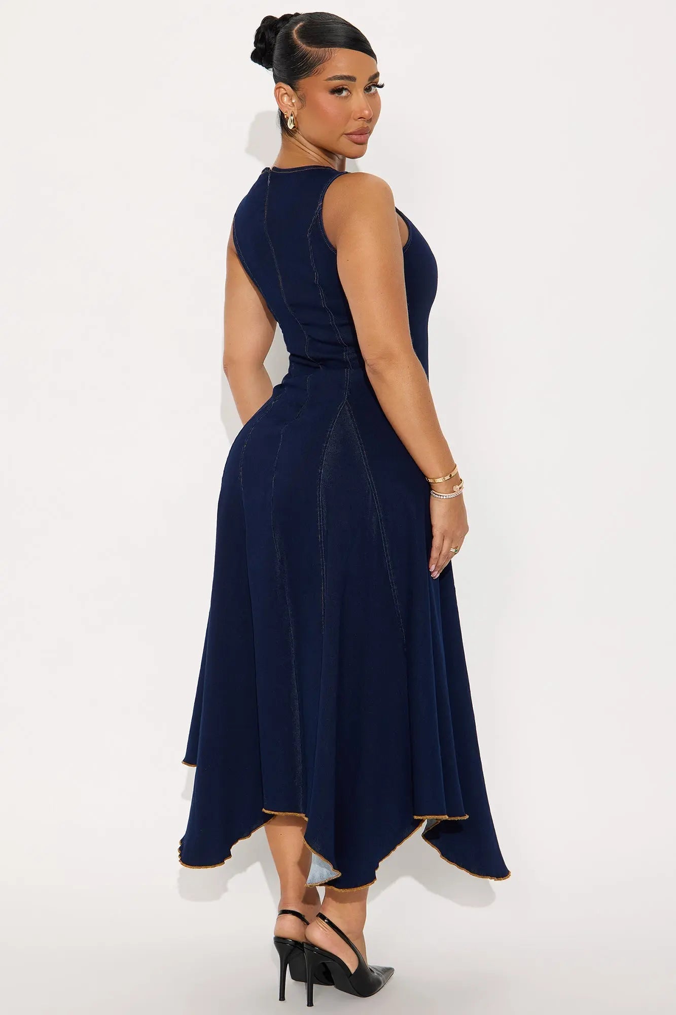Cheyenne Denim Midi Dress - Indigo 