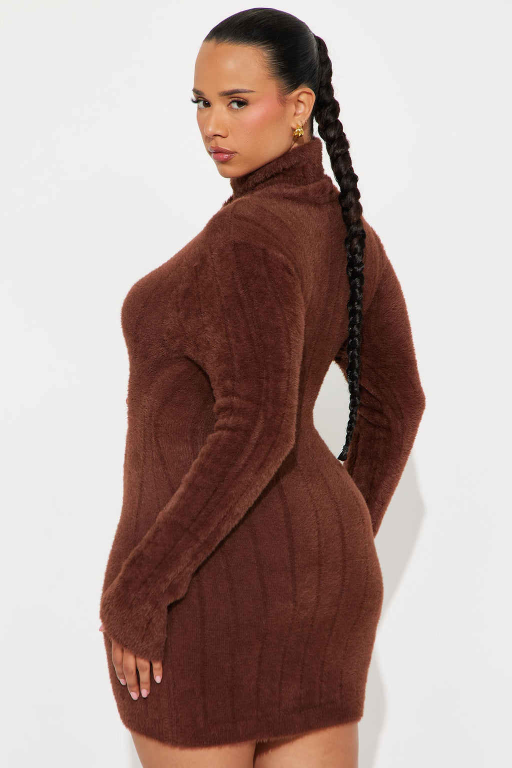 Neutral Feelings Sweater Mini Dress - Chocolate